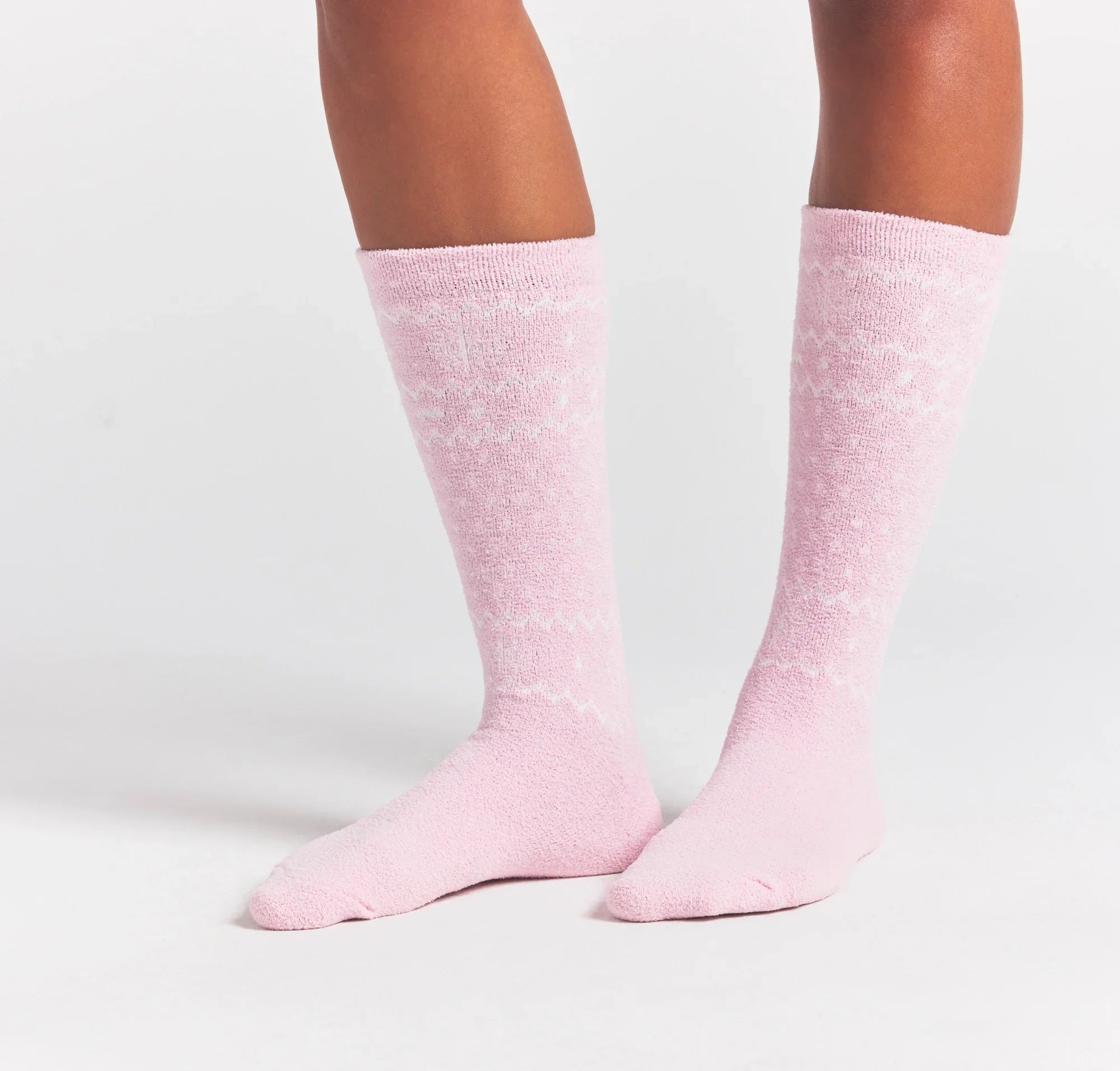SKIMS COZY LITE SOCK | BABY PINK HEART FAIR ISLE - Sneaker Türkiye