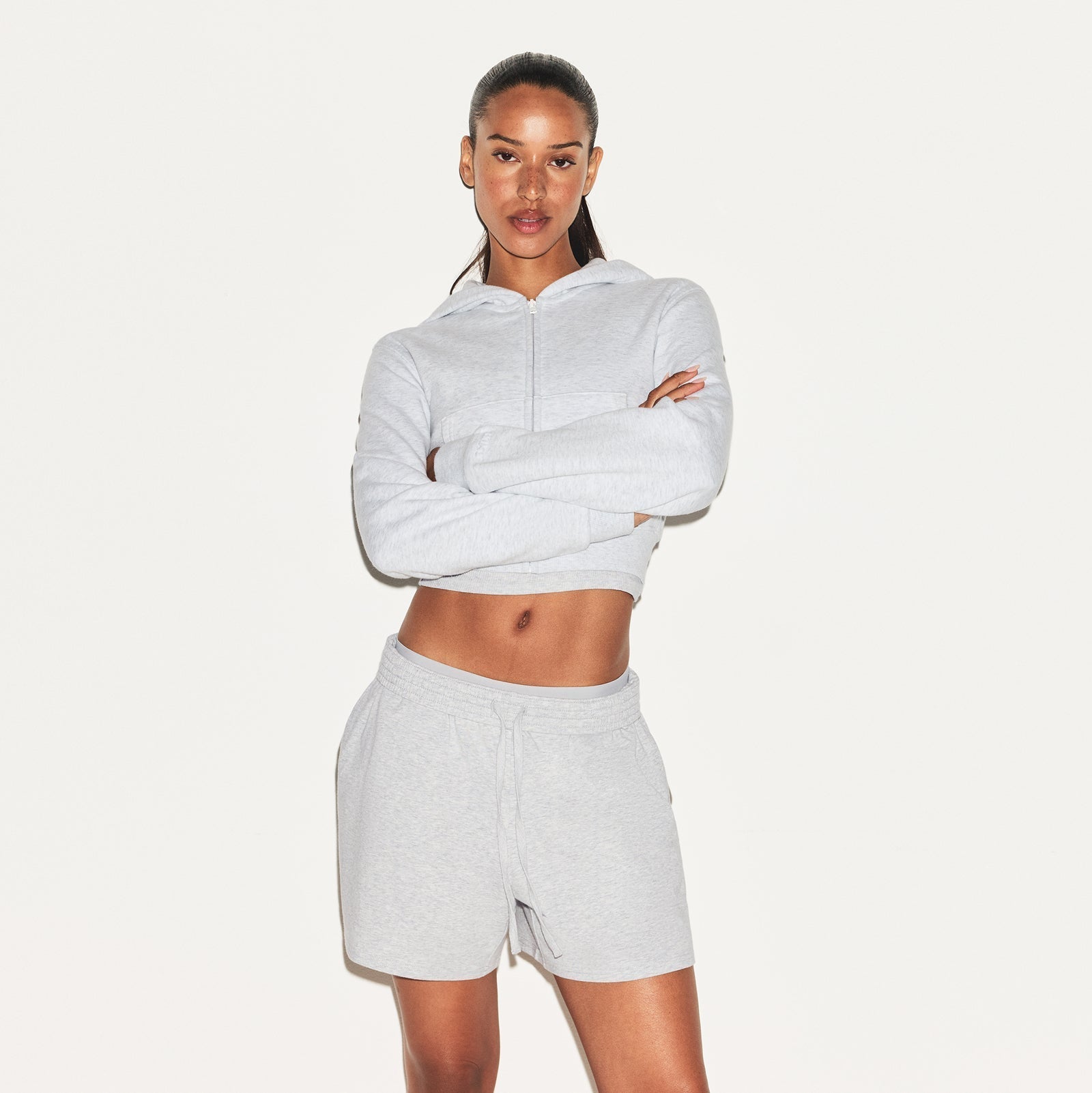 SKIMS COTTON JERSEY CLASSIC SHORT | LIGHT HEATHER GREY - Sneaker Türkiye