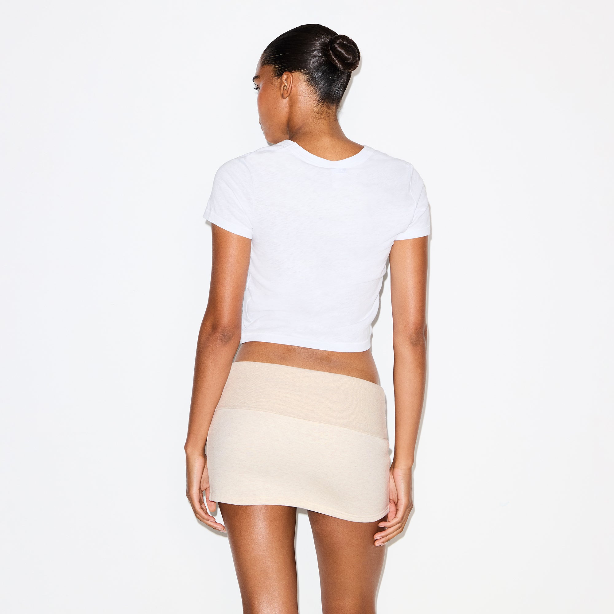 SKIMS COTTON FLEECE FOLDOVER MINI SKIRT | OATMEAL HEATHER - Sneaker Türkiye