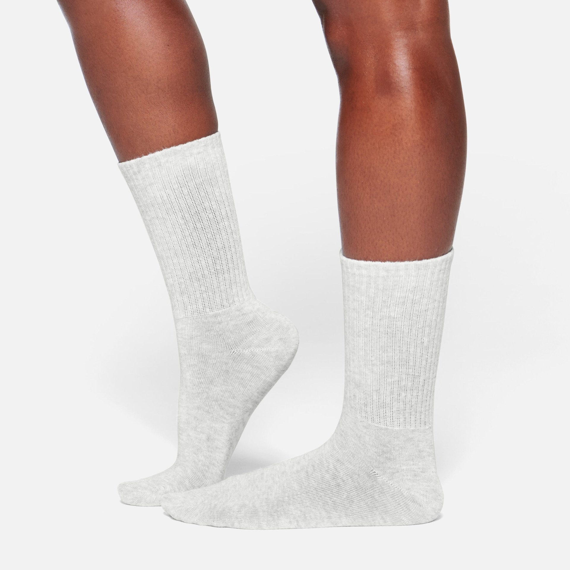 SKIMS RIBBED CREW SOCK | LIGHT HEATHER GREY - Sneaker Türkiye