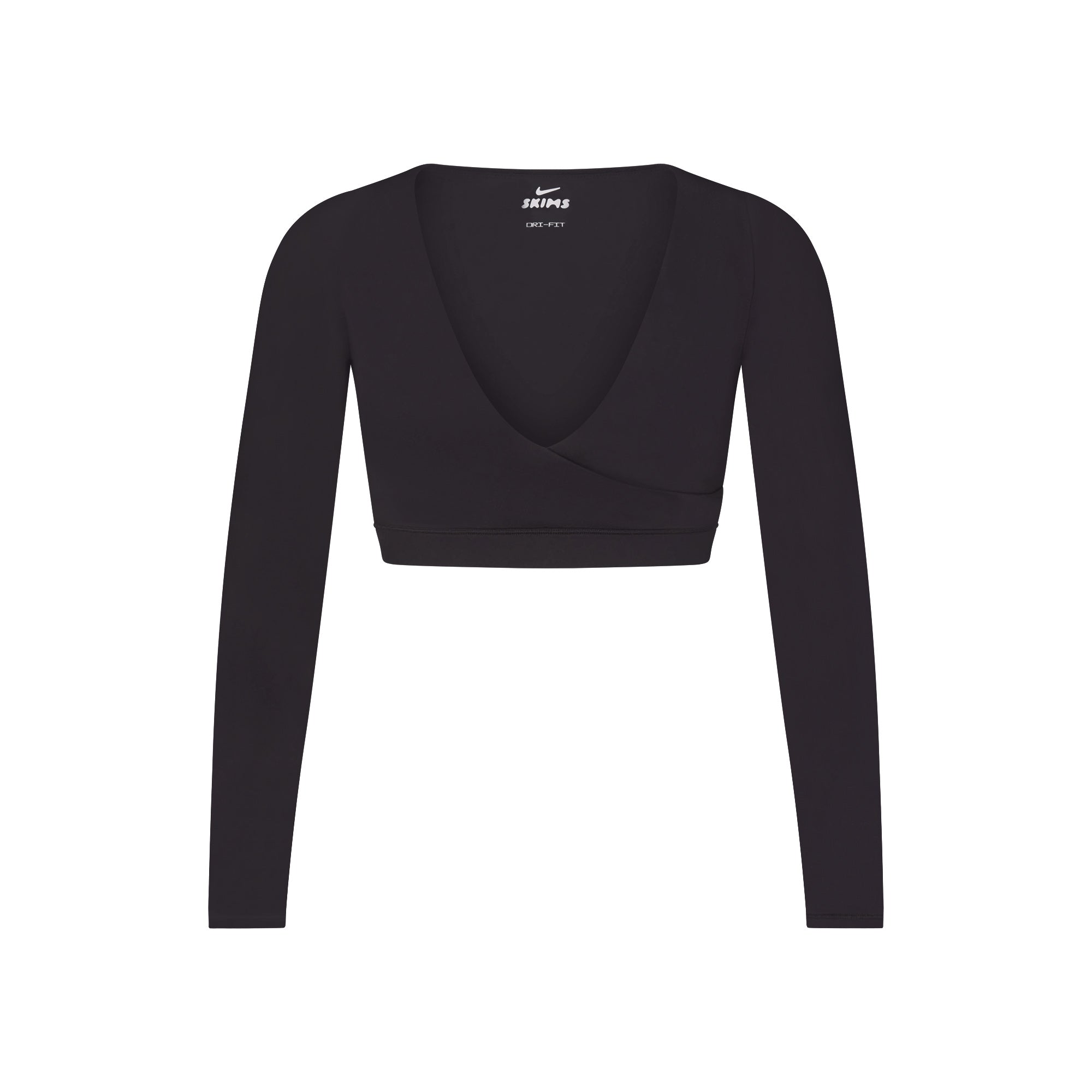 NikeSKIMS MATTE WRAP LONG SLEEVE CROPPED TOP | OBSIDIAN - Sneaker Türkiye