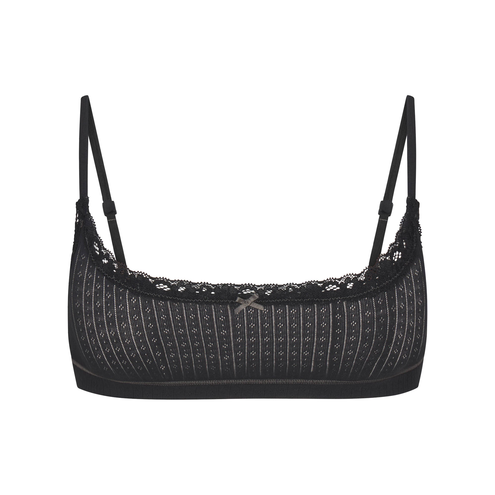 SKIMS LIGHTWEIGHT COTTON POINTELLE SCOOP BRALETTE | SOOT TONAL - Sneaker Türkiye