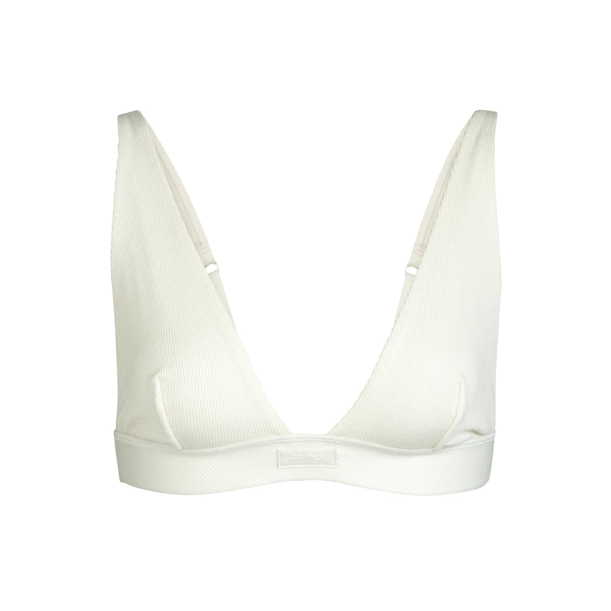 SKIMS COTTON RIB PLUNGE BRALETTE | BONE - Sneaker Türkiye