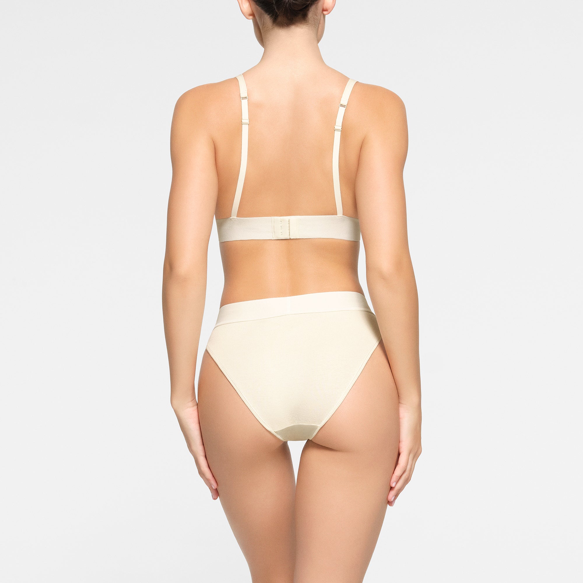 SKIMS COTTON RIB PLUNGE BRALETTE | BONE - Sneaker Türkiye