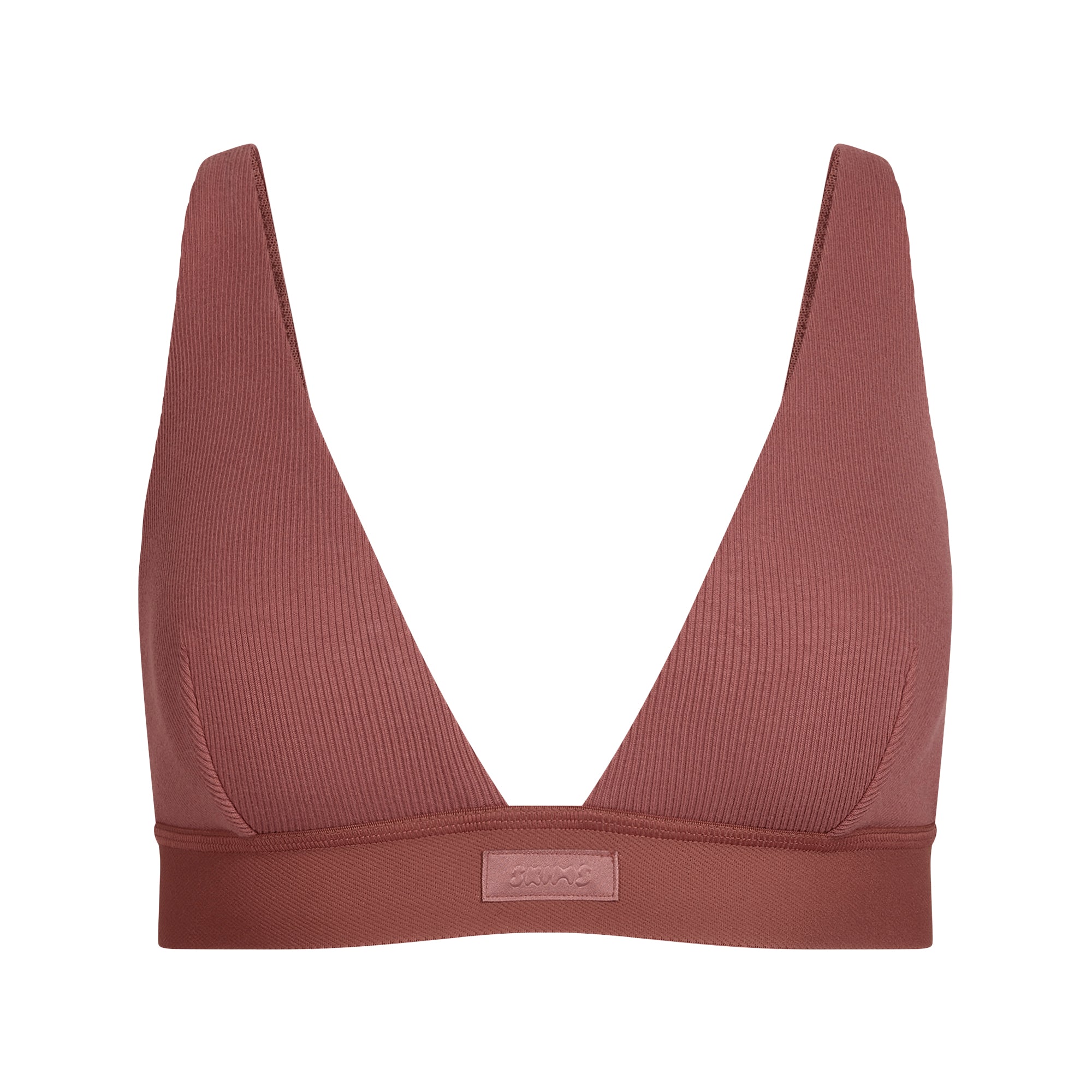SKIMS COTTON RIB PLUNGE BRALETTE | REDWOOD - Sneaker Türkiye
