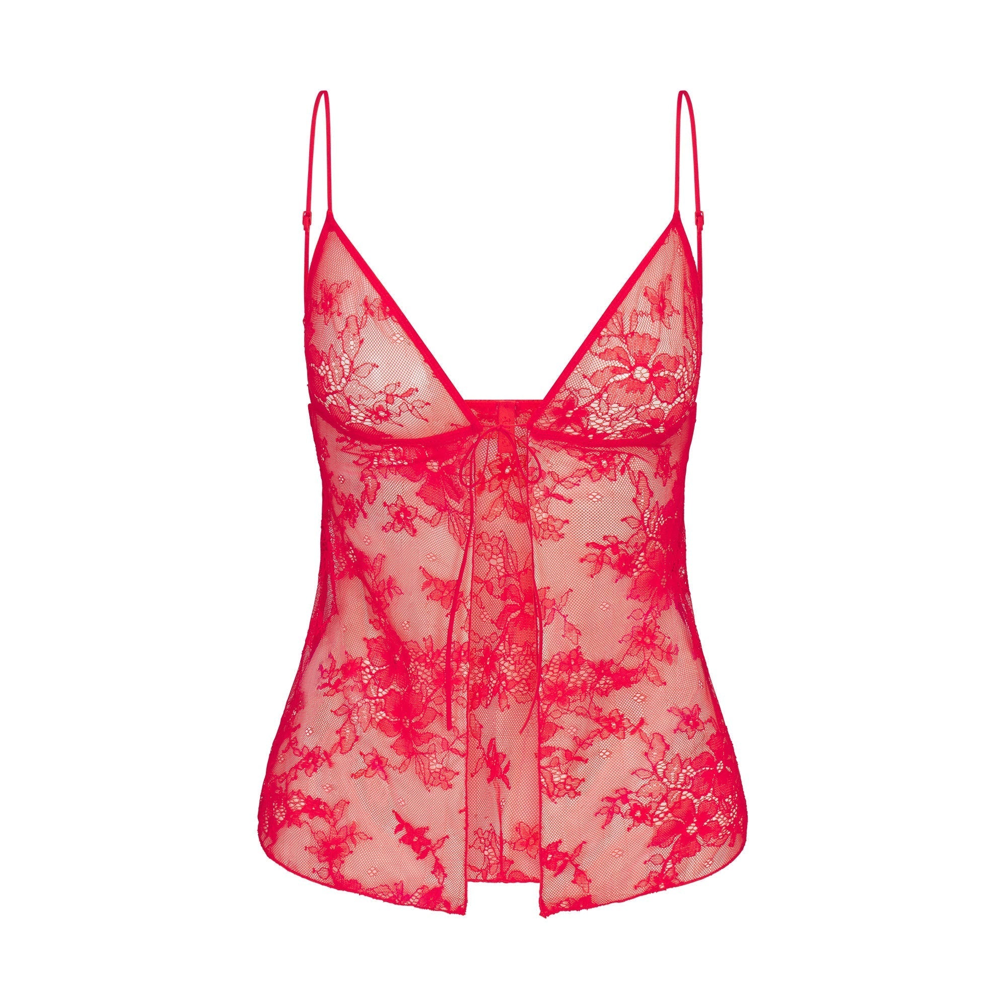 SKIMS ULTRA FINE LACE TIE FRONT CAMI | RUBY - Sneaker Türkiye