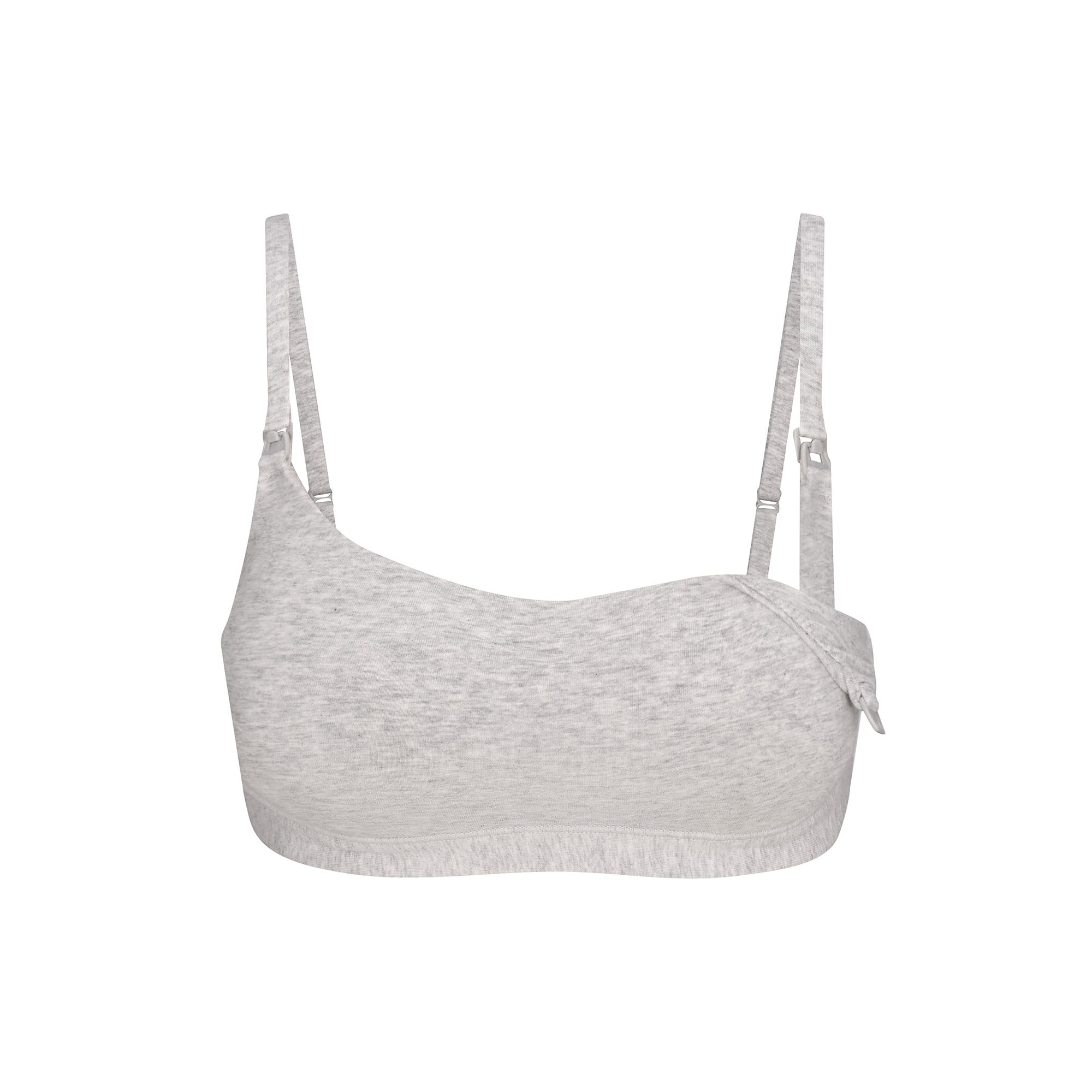 SKIMS COTTON JERSEY MATERNITY NURSING SCOOP BRALETTE | LIGHT HEATHER GREY - Sneaker Türkiye
