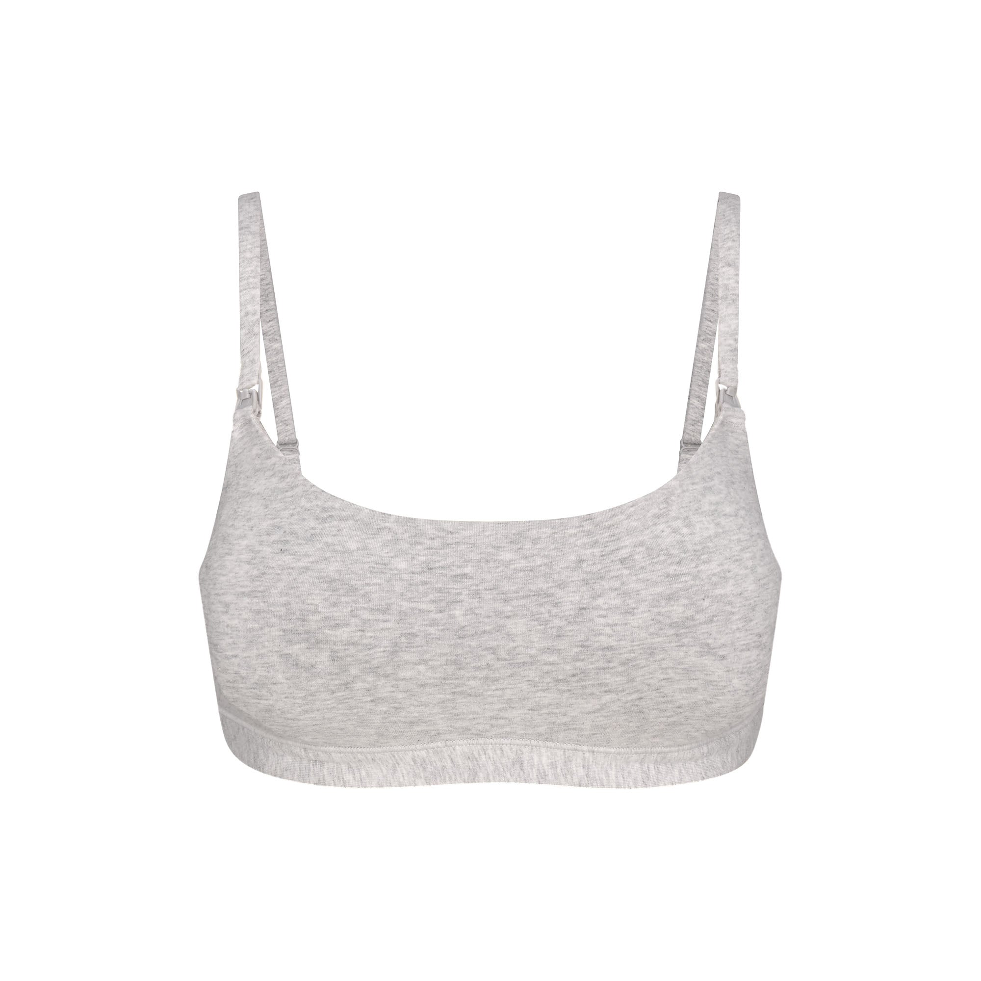 SKIMS COTTON JERSEY MATERNITY NURSING SCOOP BRALETTE | LIGHT HEATHER GREY - Sneaker Türkiye