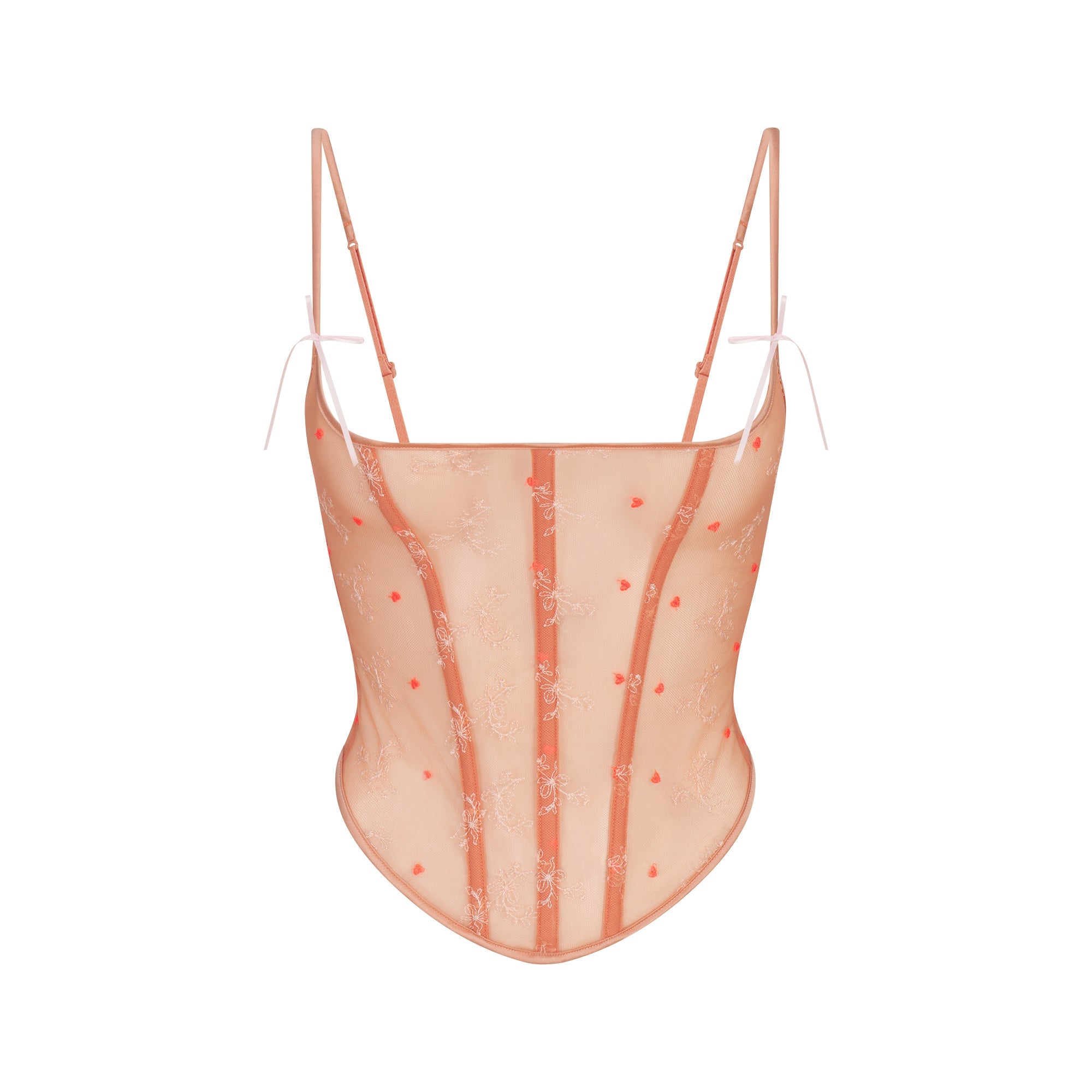 SKIMS EMBROIDERED TULLE CORSET | GUAVA HEART TULLE - Sneaker Türkiye