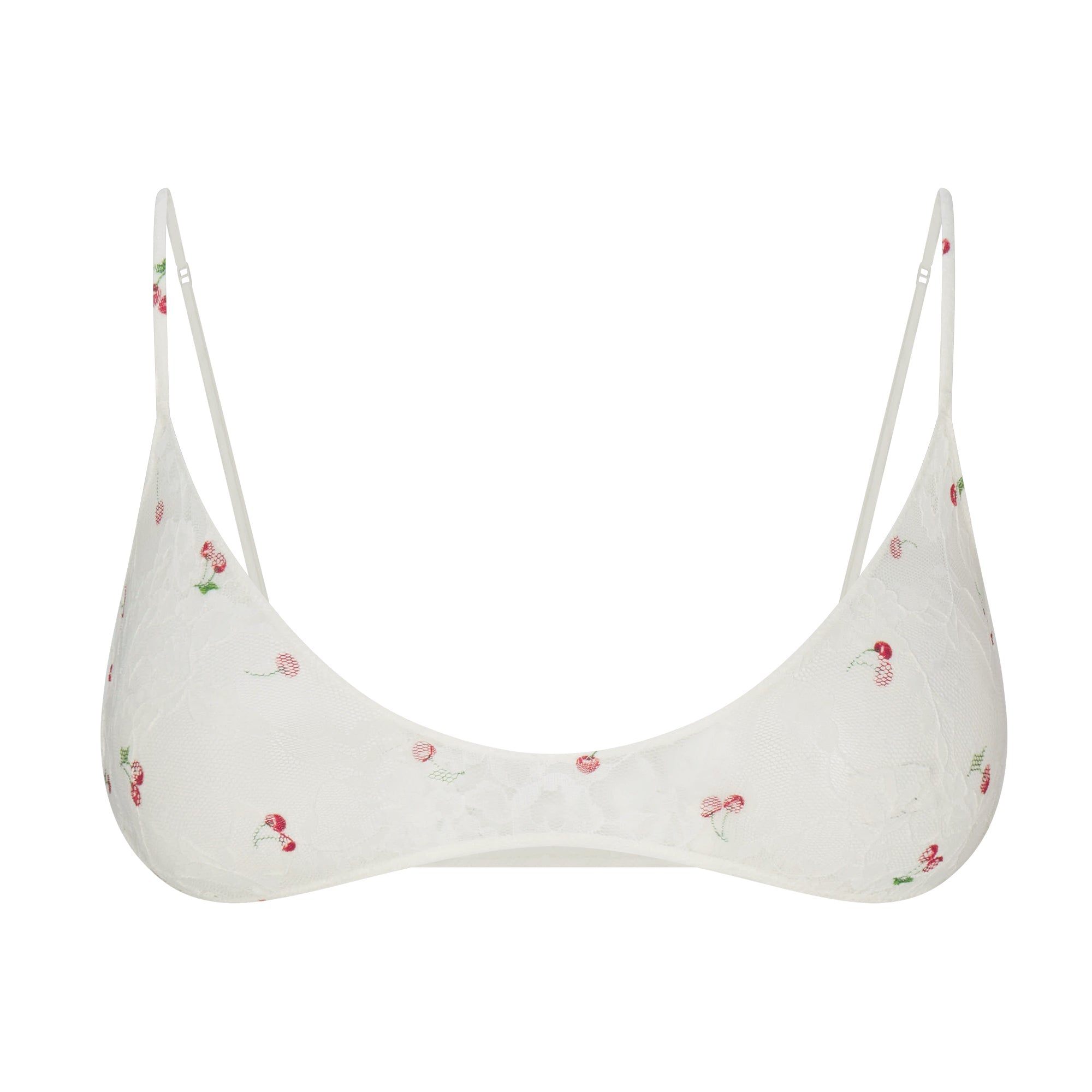 SKIMS STRETCH LACE SKIMPY SCOOP BRALETTE | IVORY CHERRY PRINT - Sneaker Türkiye