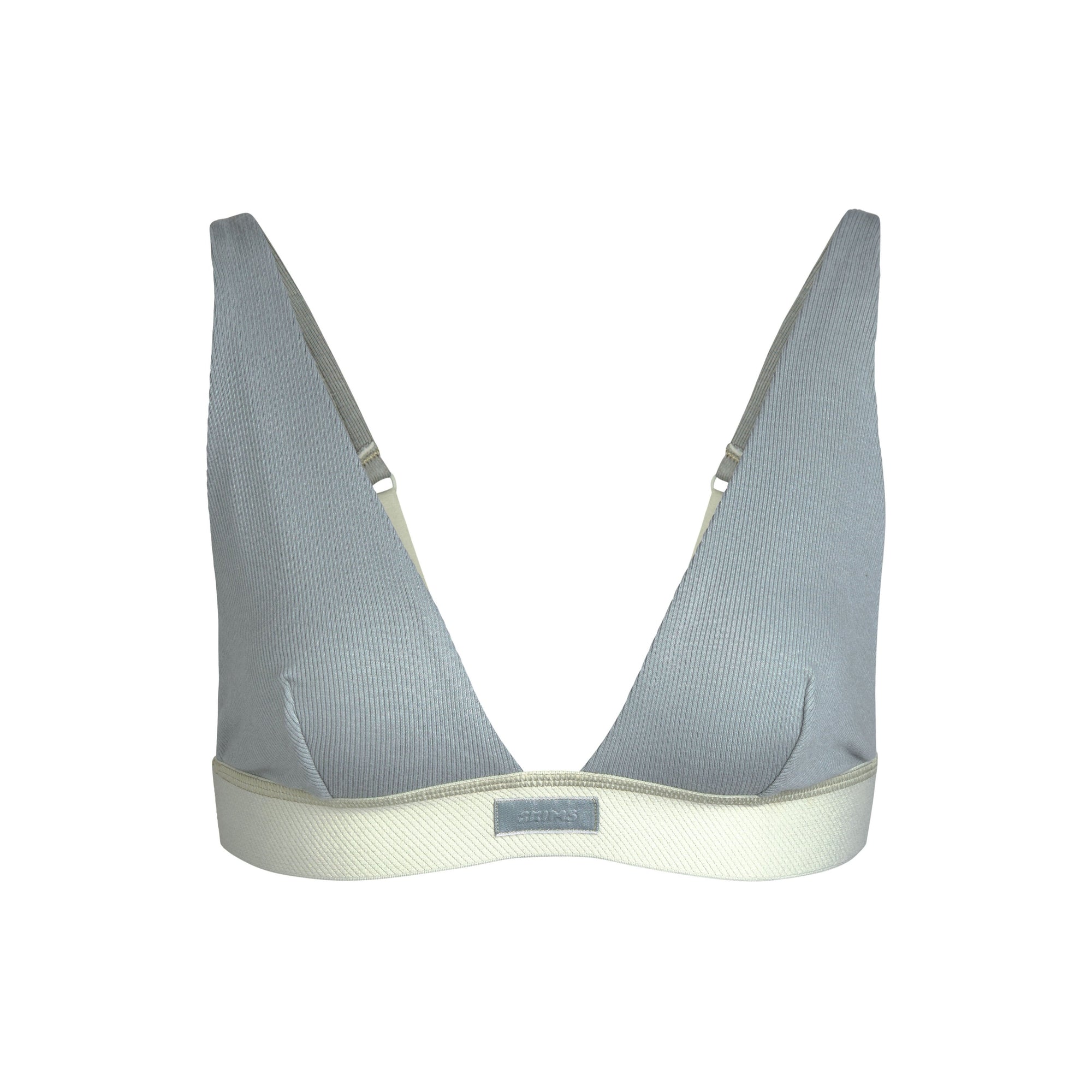 SKIMS COTTON RIB PLUNGE BRALETTE | MINERAL - Sneaker Türkiye