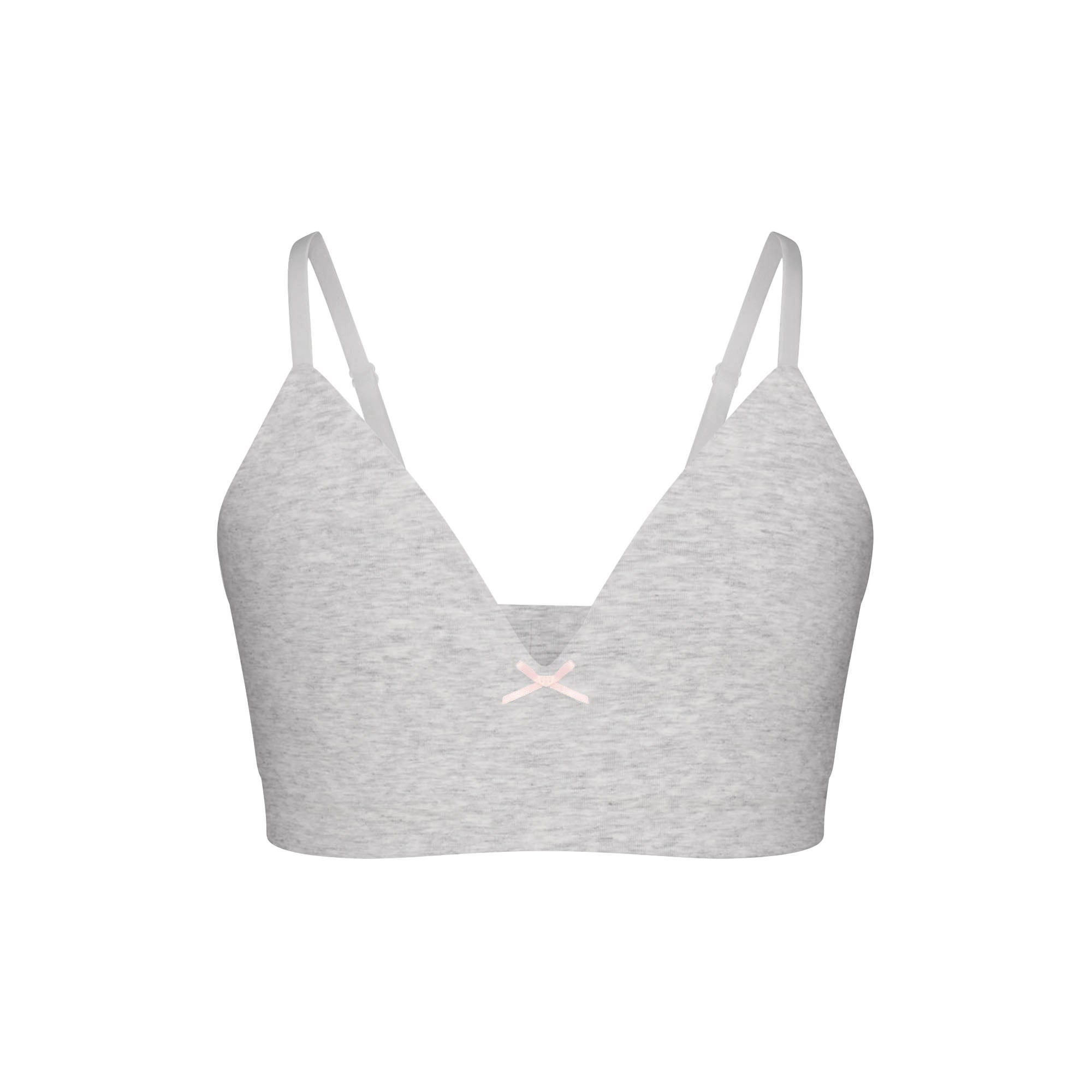 SKIMS COTTON SEAMLESS JUNIORS TRAINING BRA 2-PACK | LIGHT HEATHER GREY AND SOOT - Sneaker Türkiye