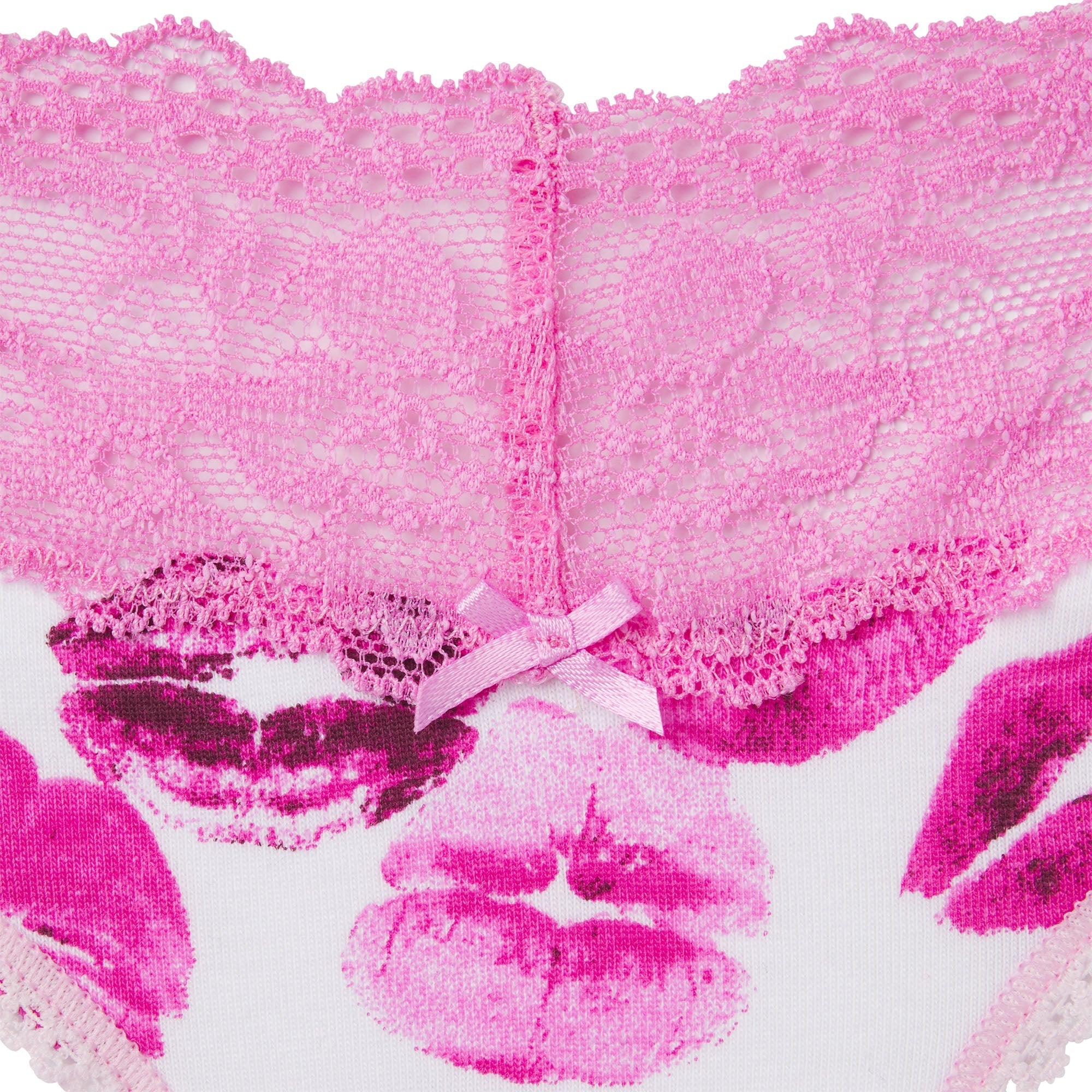 SKIMS LIGHTWEIGHT COTTON WIDE LACE THONG | PINK ALLOVER LIPSTICK - Sneaker Türkiye