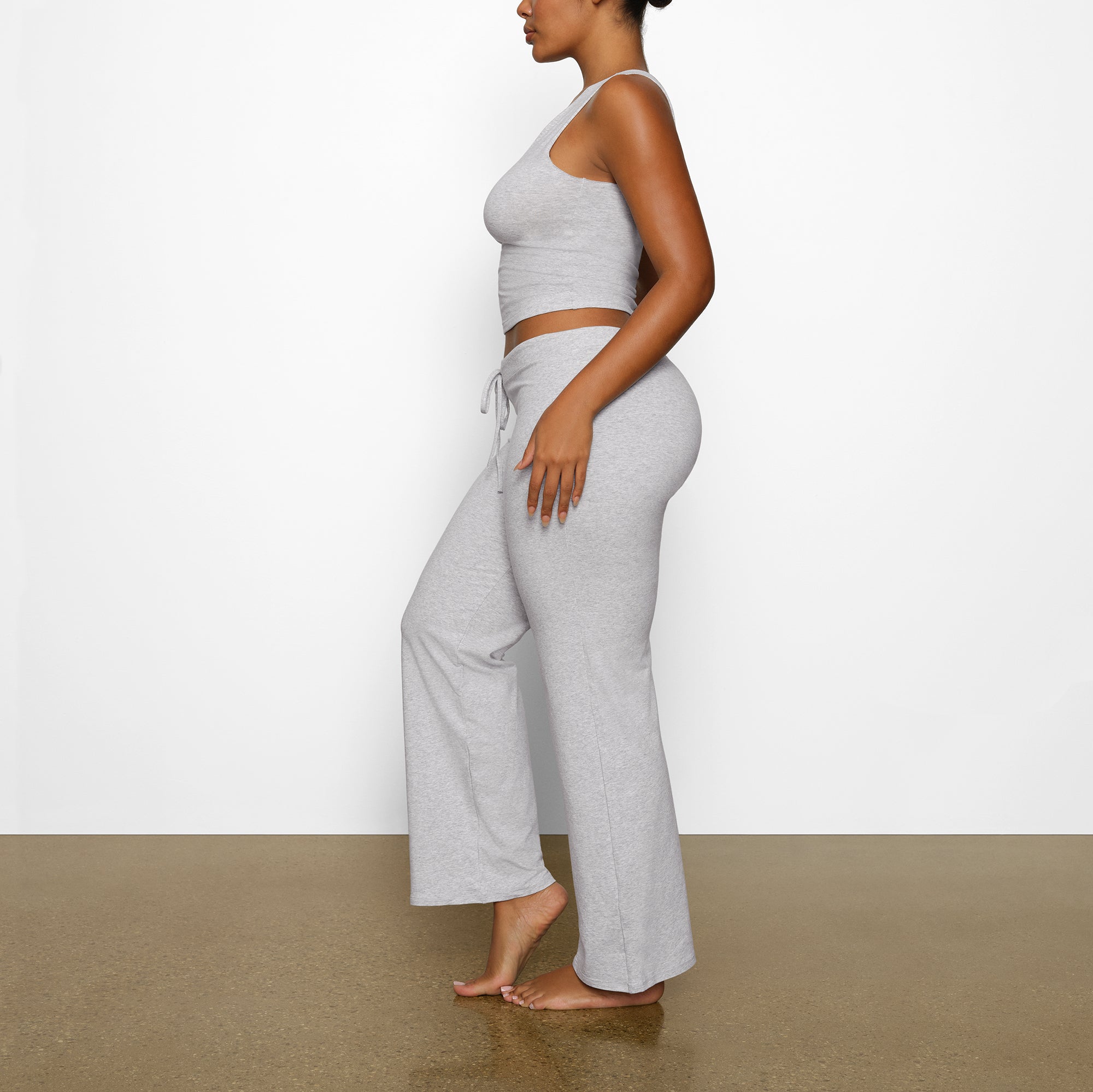 SKIMS COTTON JERSEY STRAIGHT LEG PANT | LIGHT HEATHER GREY - Sneaker Türkiye