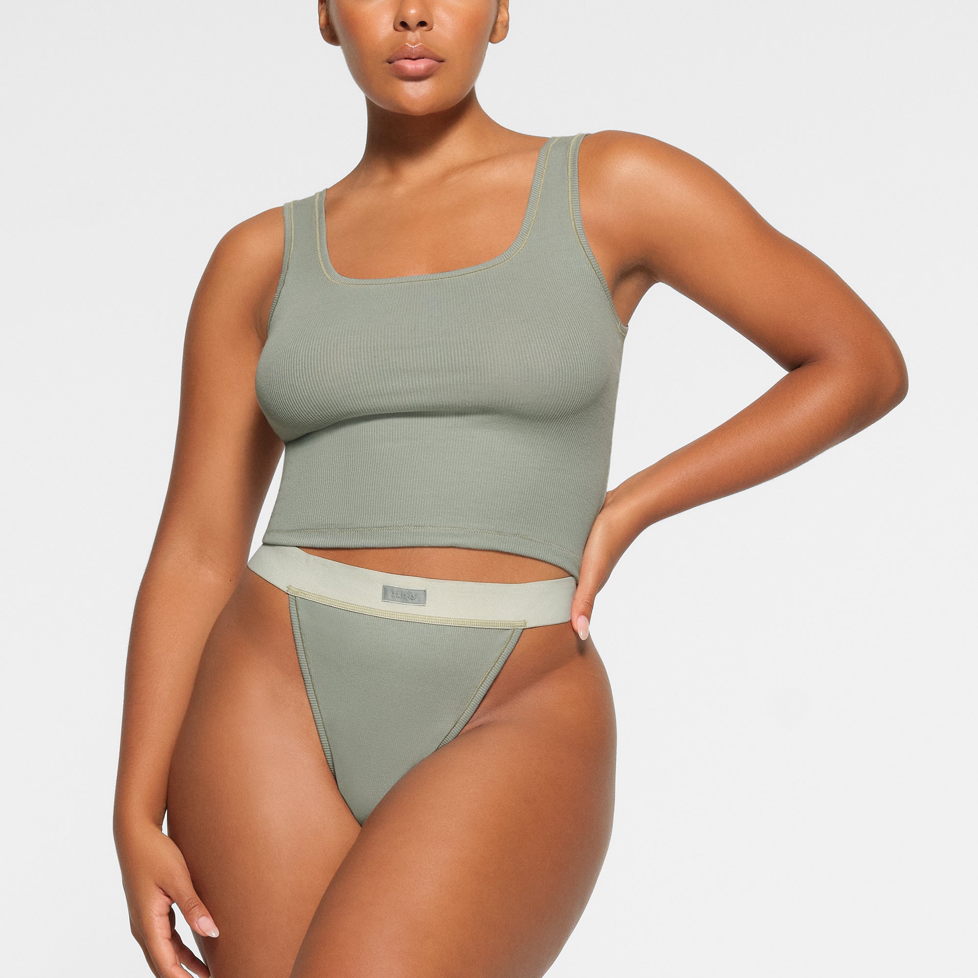 SKIMS COTTON RIB TANK | MINERAL - Sneaker Türkiye