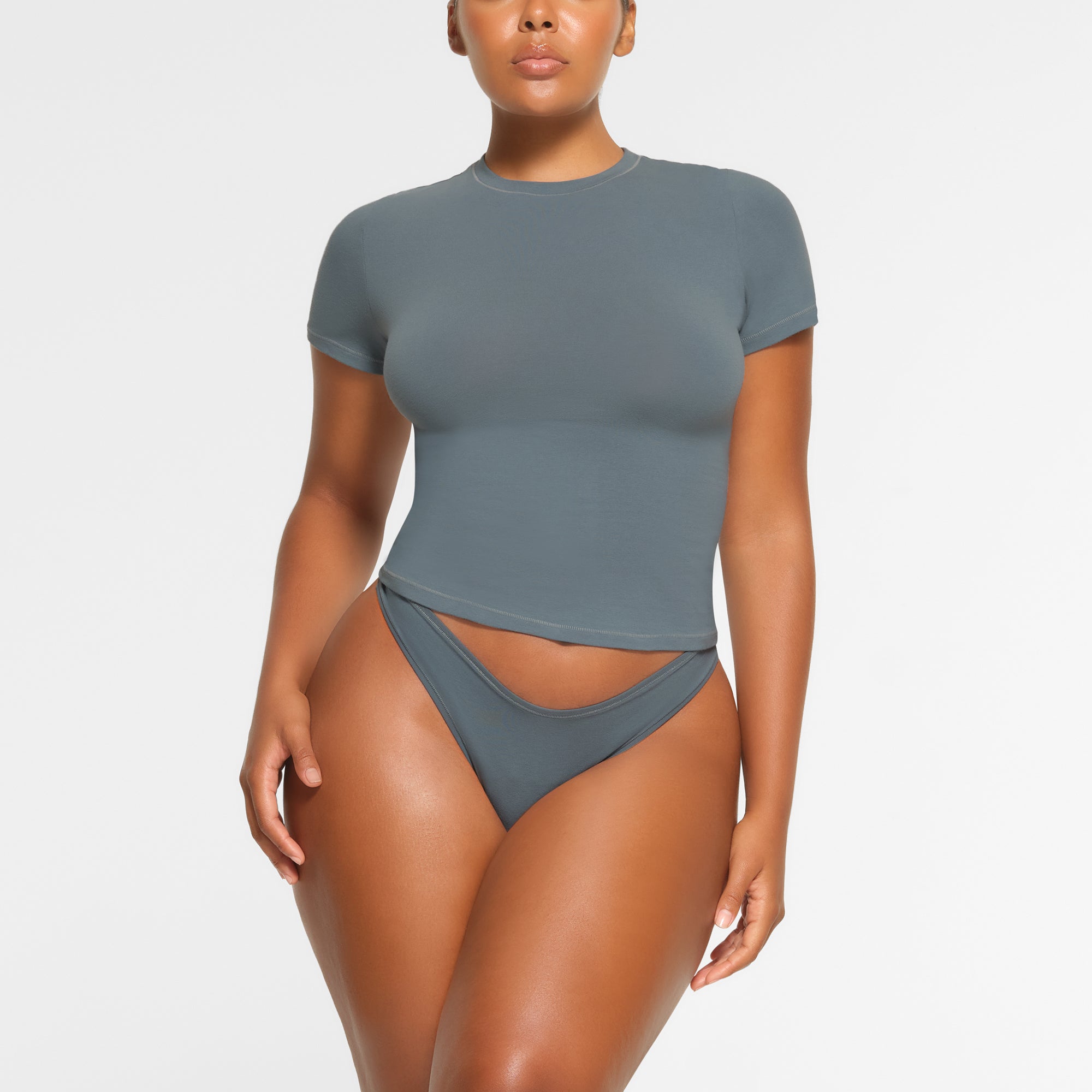 SKIMS COTTON JERSEY T-SHIRT | KYANITE - Sneaker Türkiye