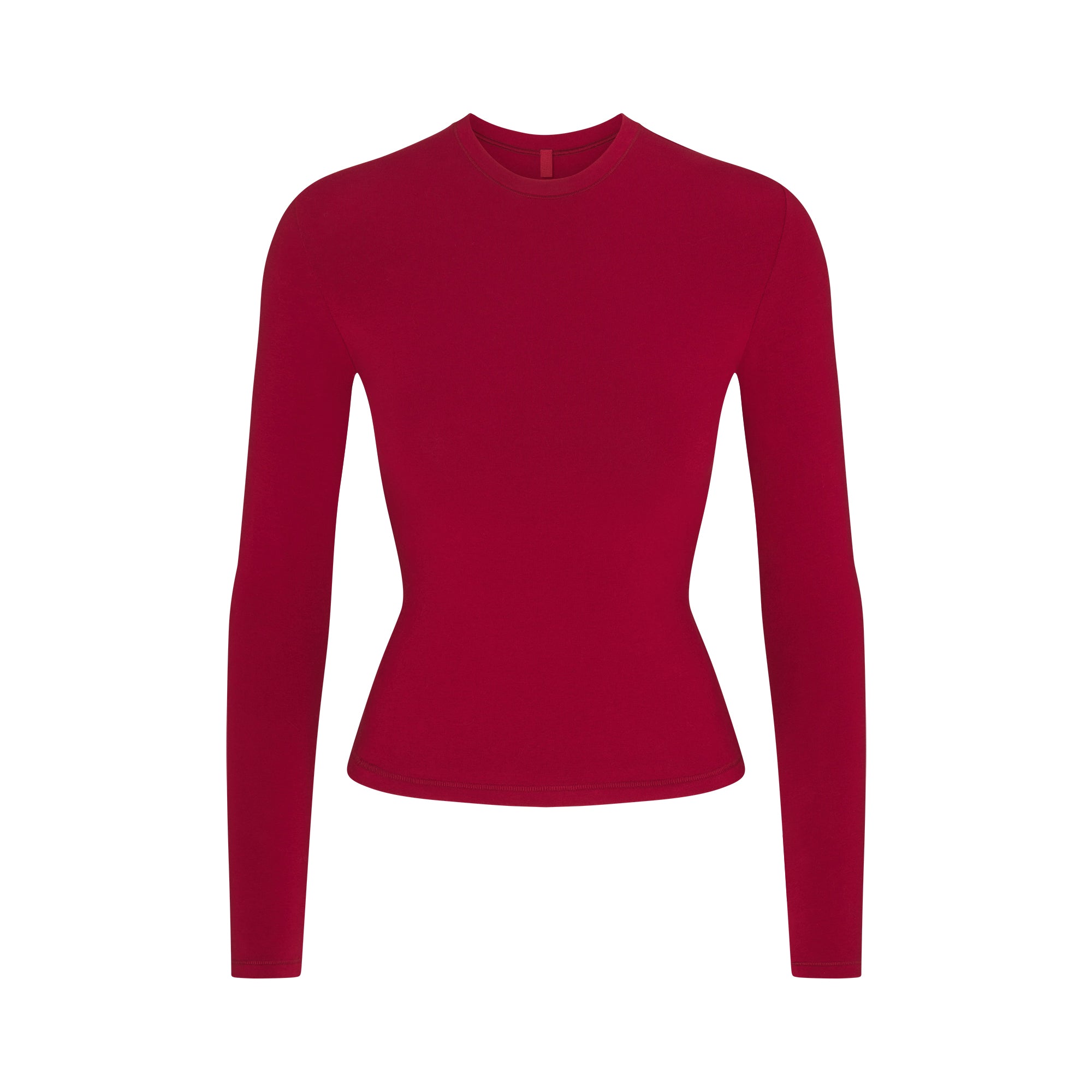 SKIMS COTTON JERSEY LONG SLEEVE T-SHIRT | BRICK - Sneaker Türkiye