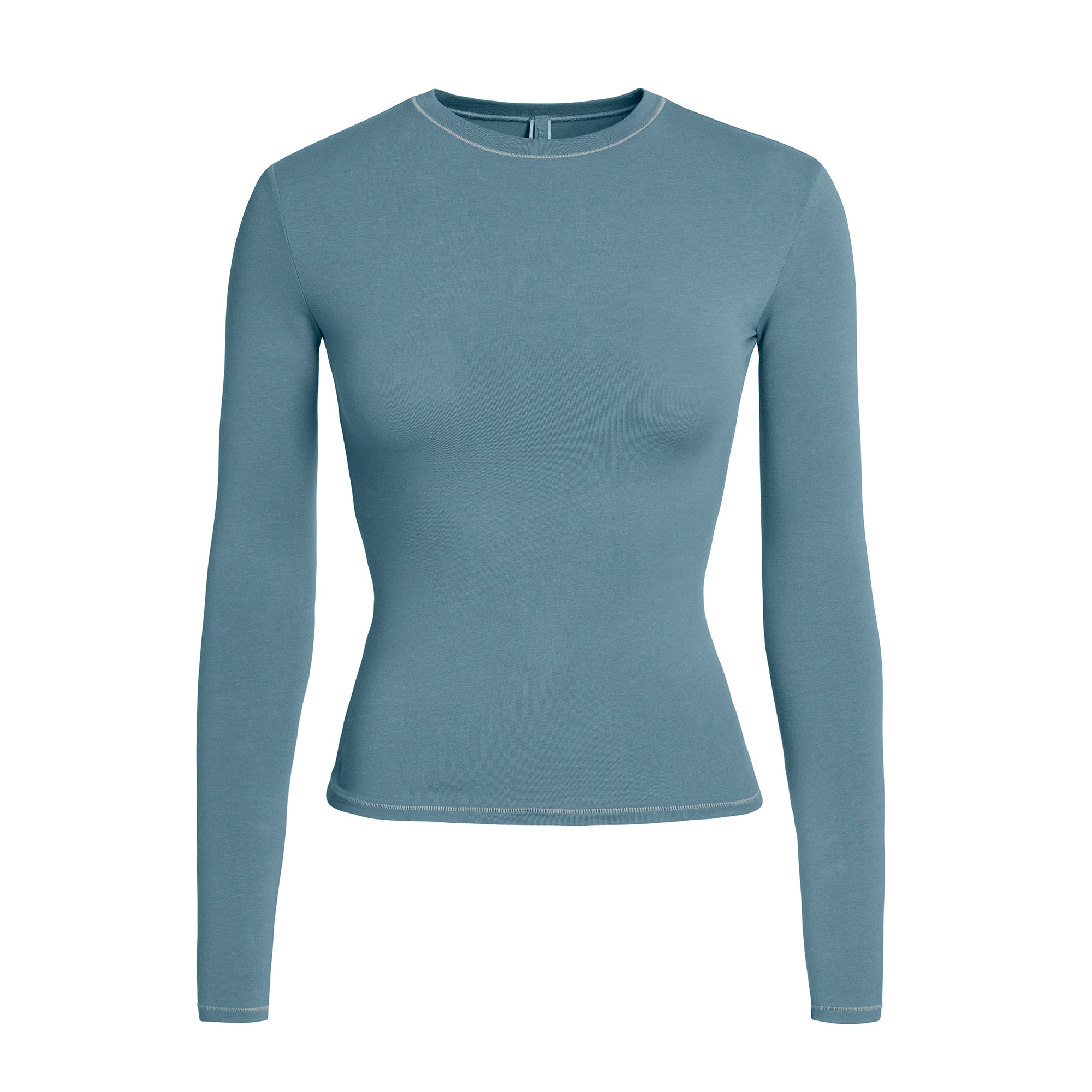 SKIMS COTTON JERSEY LONG SLEEVE T-SHIRT | KYANITE - Sneaker Türkiye