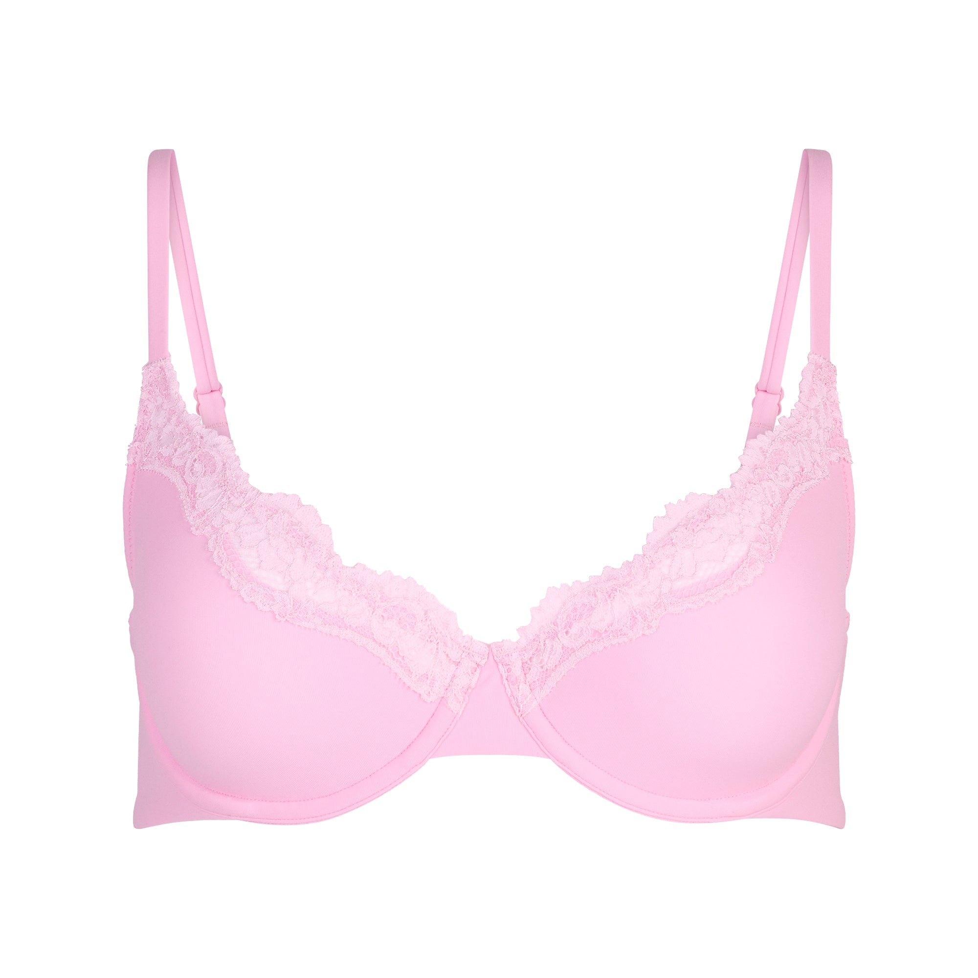 SKIMS FITS EVERYBODY LACE UNLINED SCOOP BRA | BUBBLE GUM TONAL - Sneaker Türkiye