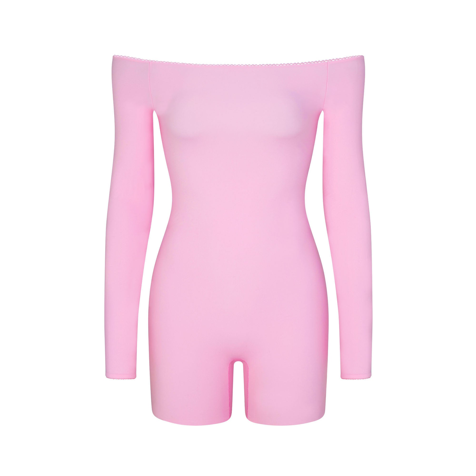 SKIMS FITS EVERYBODY PICOT OFF THE SHOULDER ONESIE | BUBBLE GUM - Sneaker Türkiye