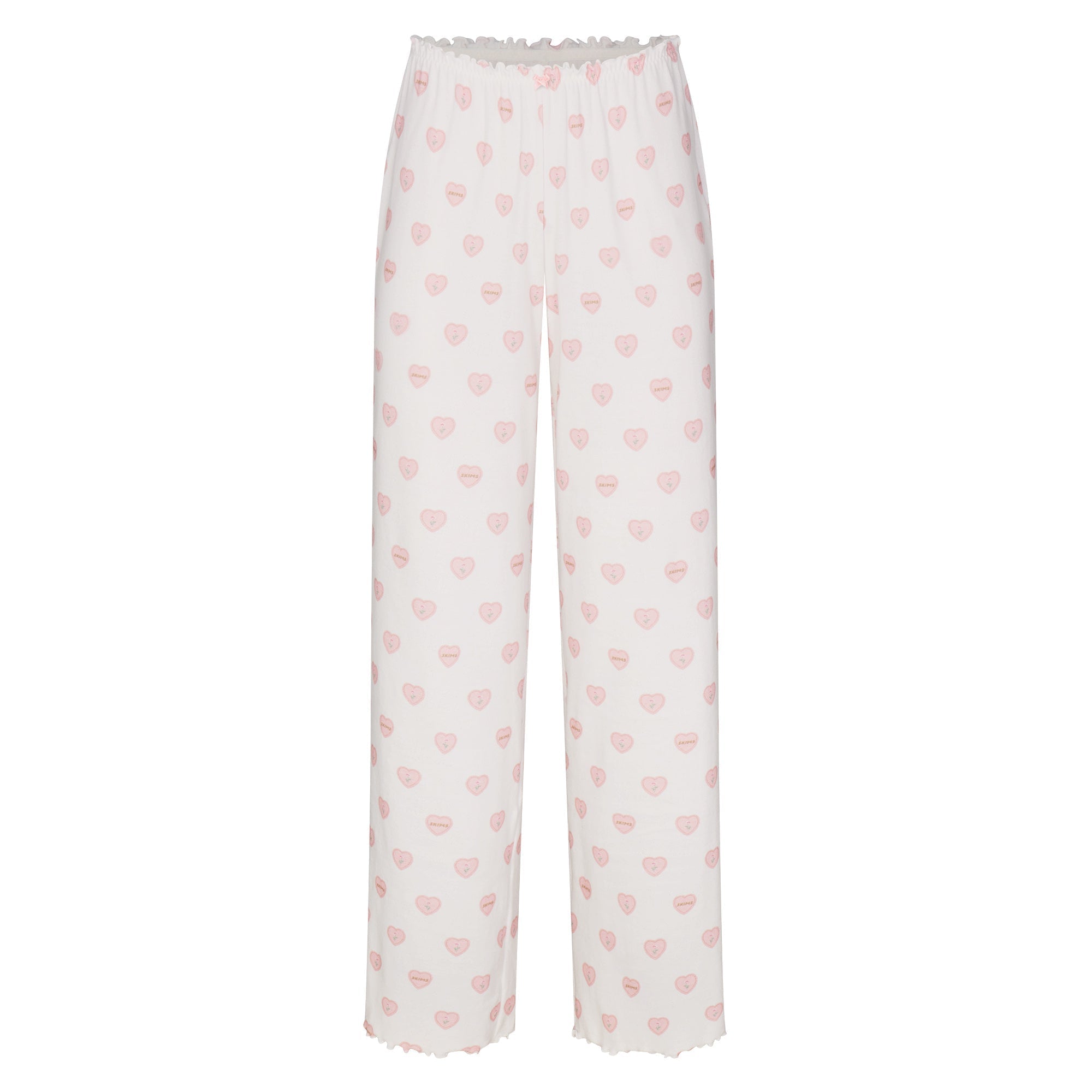 SKIMS LOGO POINTELLE STRAIGHT LEG PANT | SNOW LACE HEARTS - Sneaker Türkiye