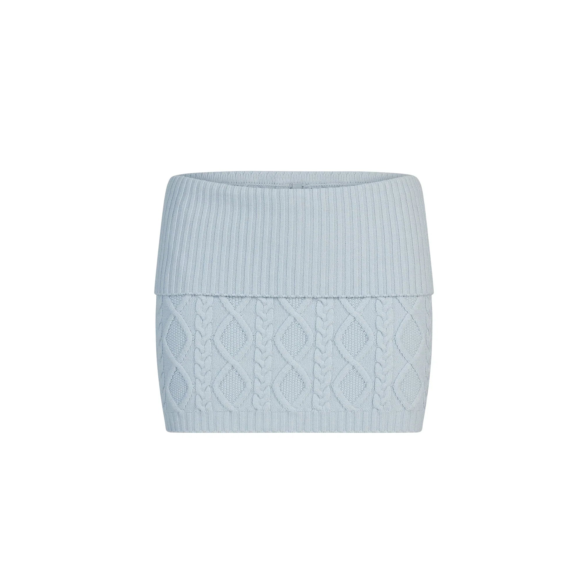 SKIMS SWEATER KNITS CABLE KNIT MINI SKIRT | ZEN BLUE - Sneaker Türkiye
