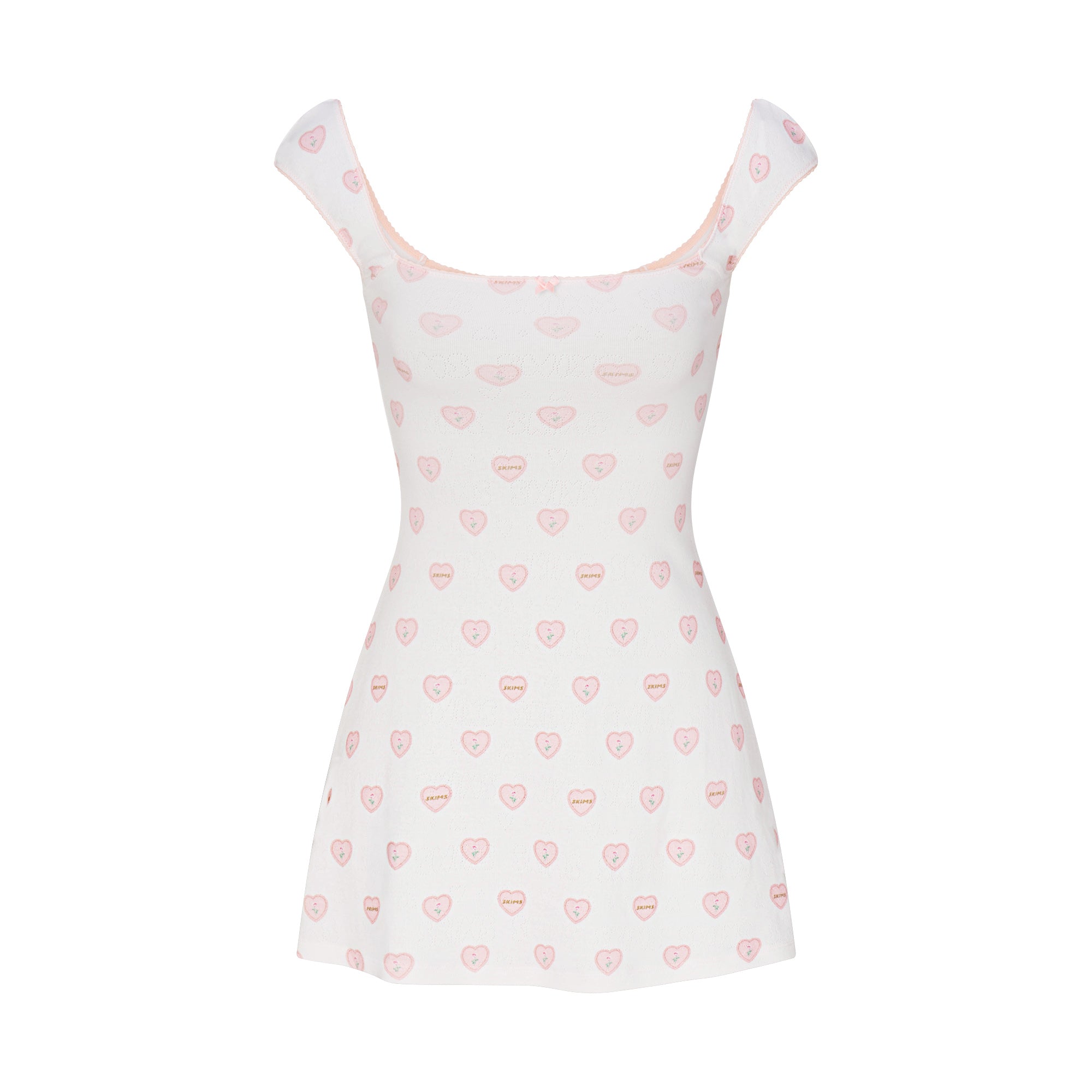 SKIMS LOGO POINTELLE MINI DRESS | SNOW LACE HEARTS - Sneaker Türkiye