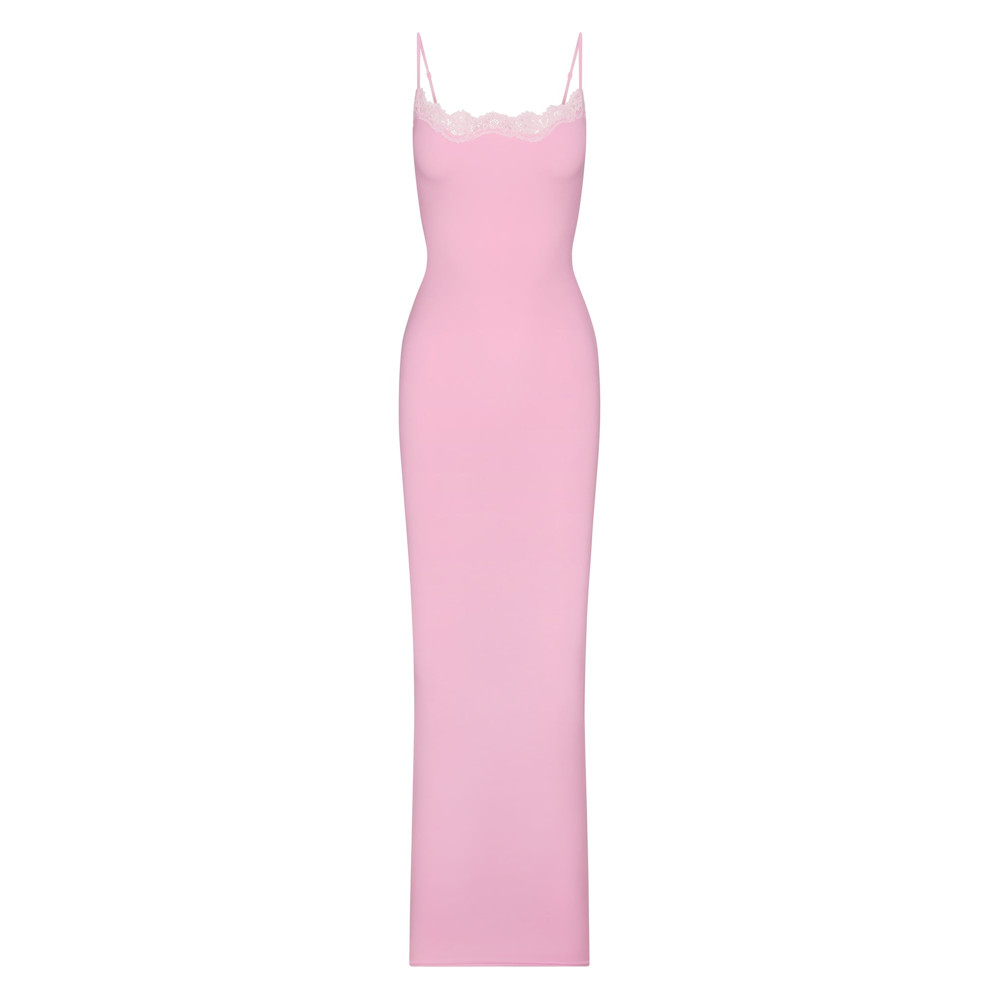 SKIMS FITS EVERYBODY LACE LONG SLIP DRESS | BUBBLE GUM TONAL - Sneaker Türkiye