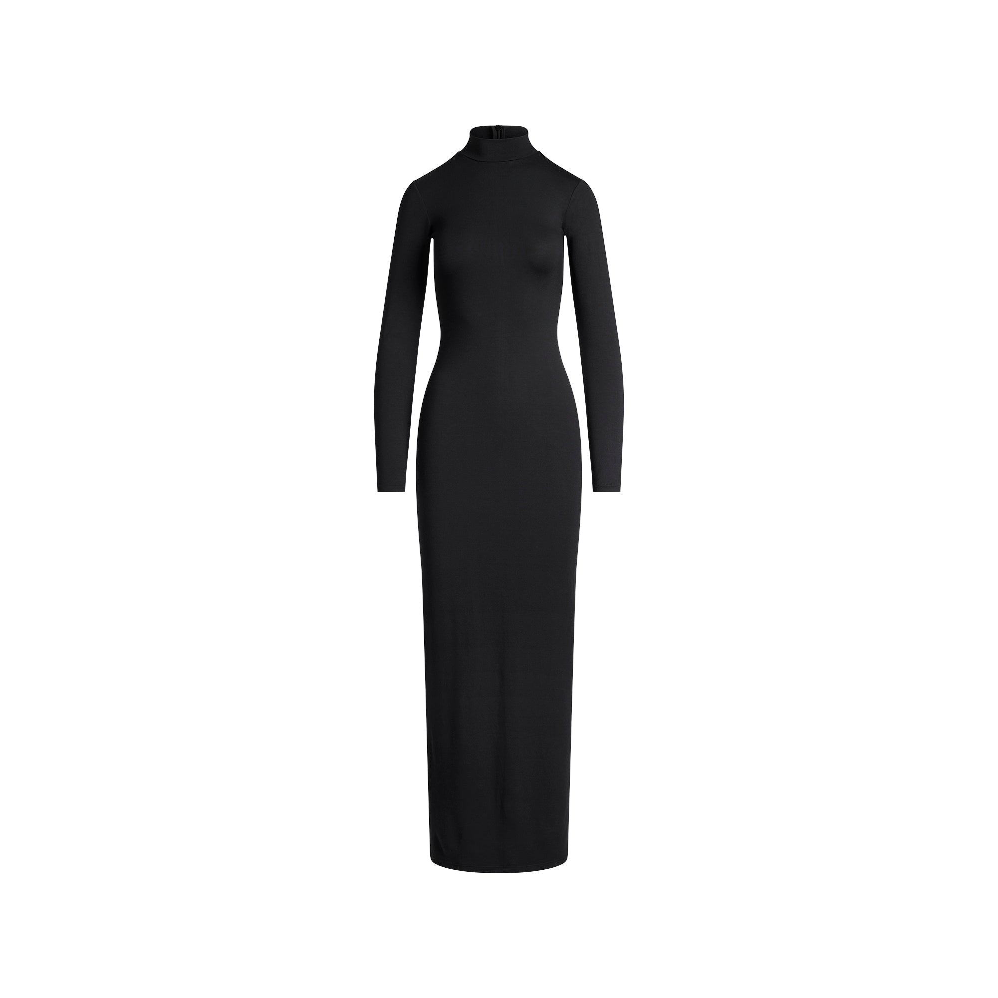 SKIMS SMOOTH LAYERS TURTLENECK LONG DRESS | OBSIDIAN - Sneaker Türkiye