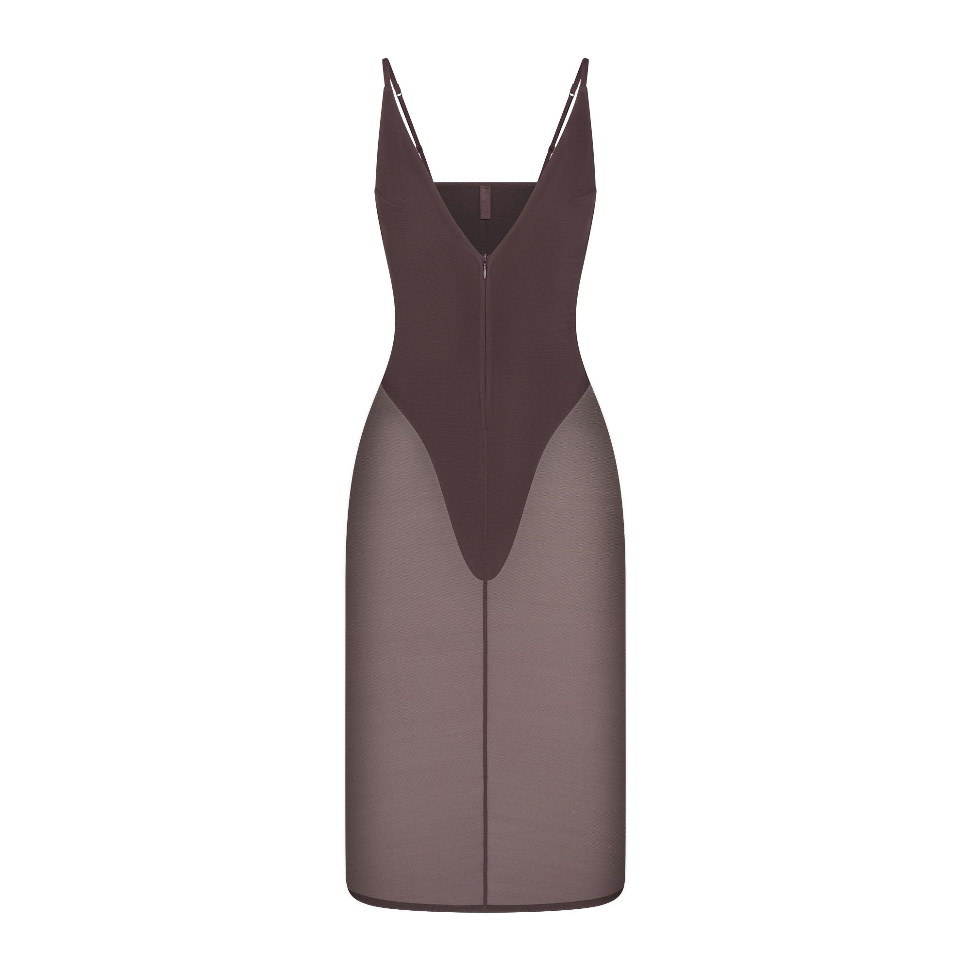 SKIMS BODY MESH PLUNGE MIDI DRESS | RAISIN - Sneaker Türkiye