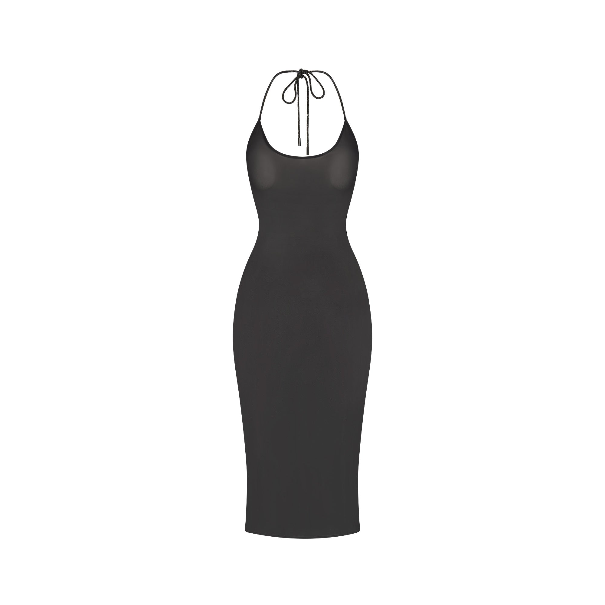 SKIMS RHINESTONE KNIT HALTER MIDI SLIP DRESS | ONYX - Sneaker Türkiye