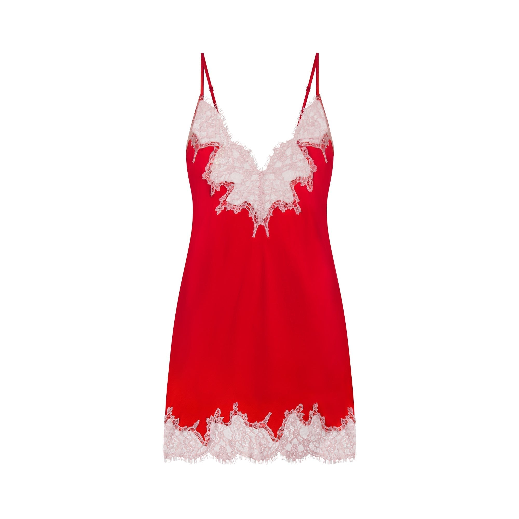 SKIMS SILK LACE MINI SLIP DRESS | RUBY CONTRAST - Sneaker Türkiye