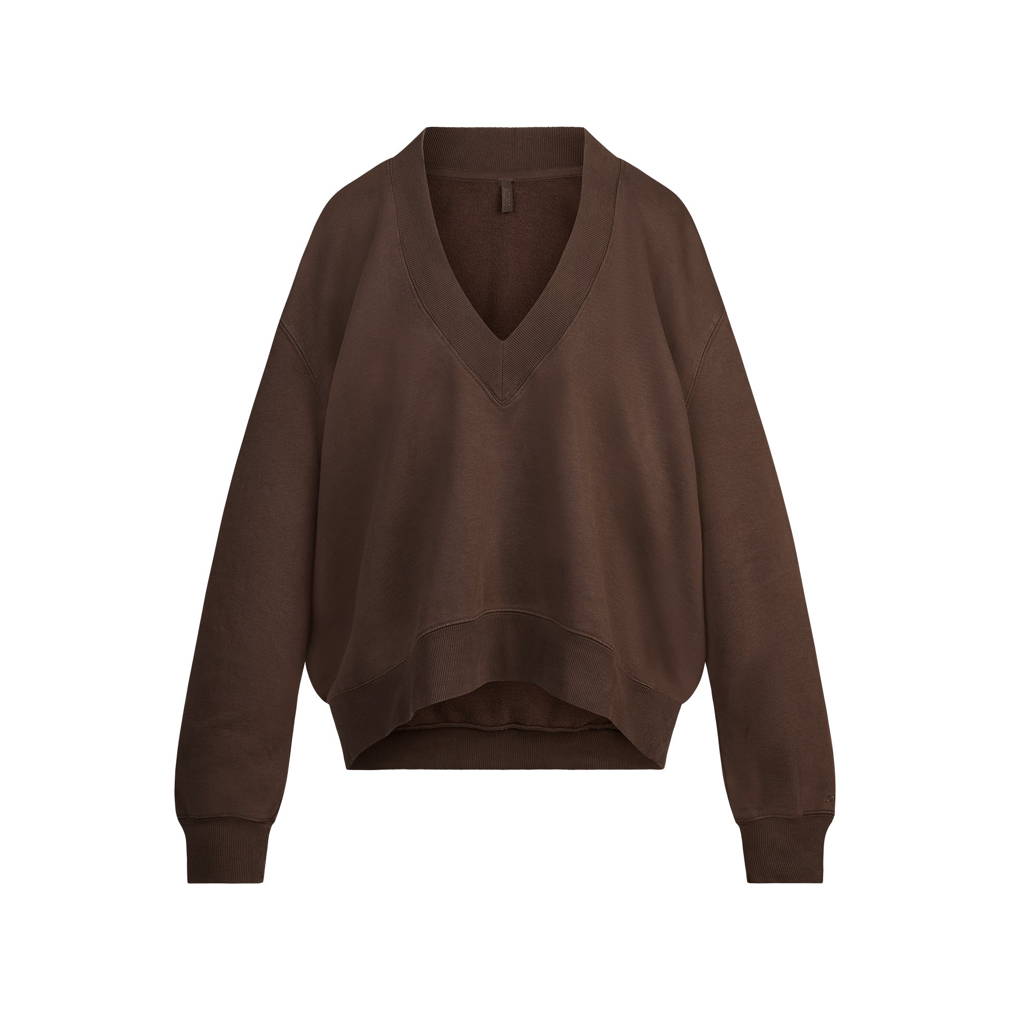 SKIMS BOYFRIEND FLEECE OVERBedenD V NECK PULLOVER | ESPRESSO - Sneaker Türkiye