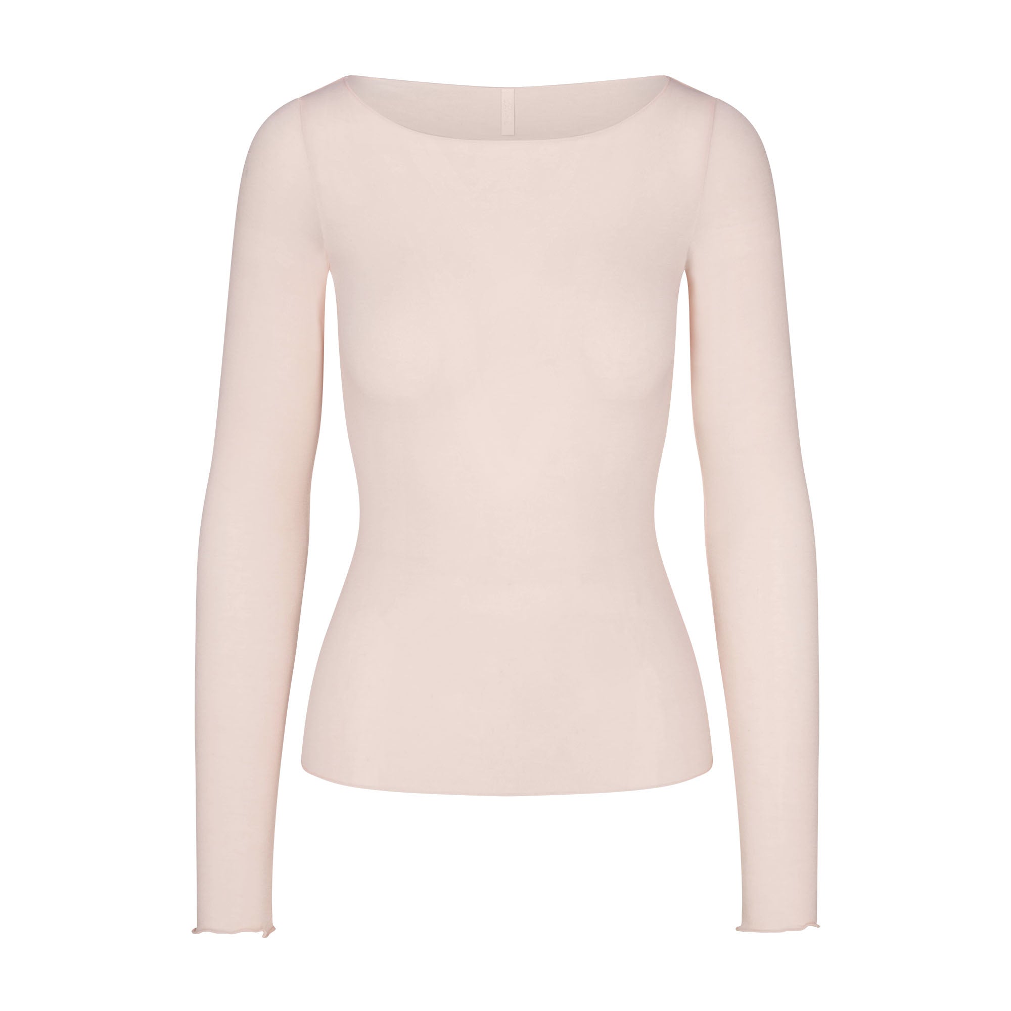 SKIMS SHEER MODAL LONG SLEEVE BOATNECK TOP | PRIMROSE - Sneaker Türkiye