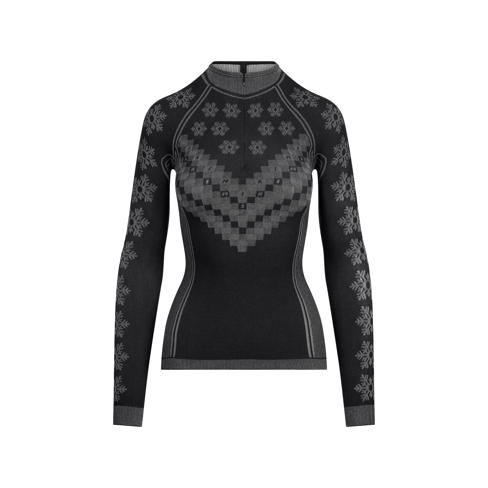 SKIMS FIRST LAYERS HALF ZIP LONG SLEEVE | OBSIDIAN WINTER FAIR ISLE - Sneaker Türkiye