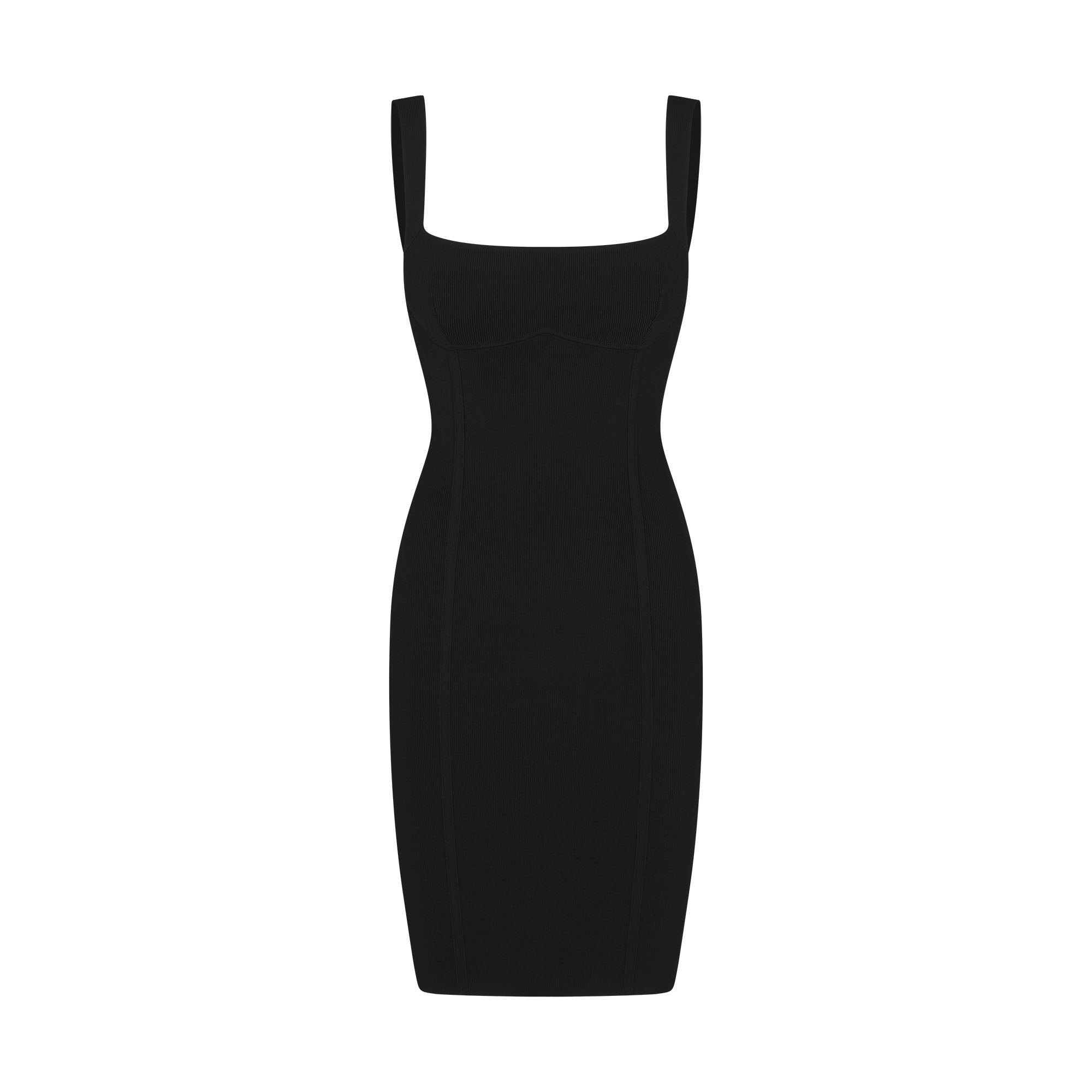 SKIMS REFINED KNIT MIDI DRESS | OBSIDIAN - Sneaker Türkiye