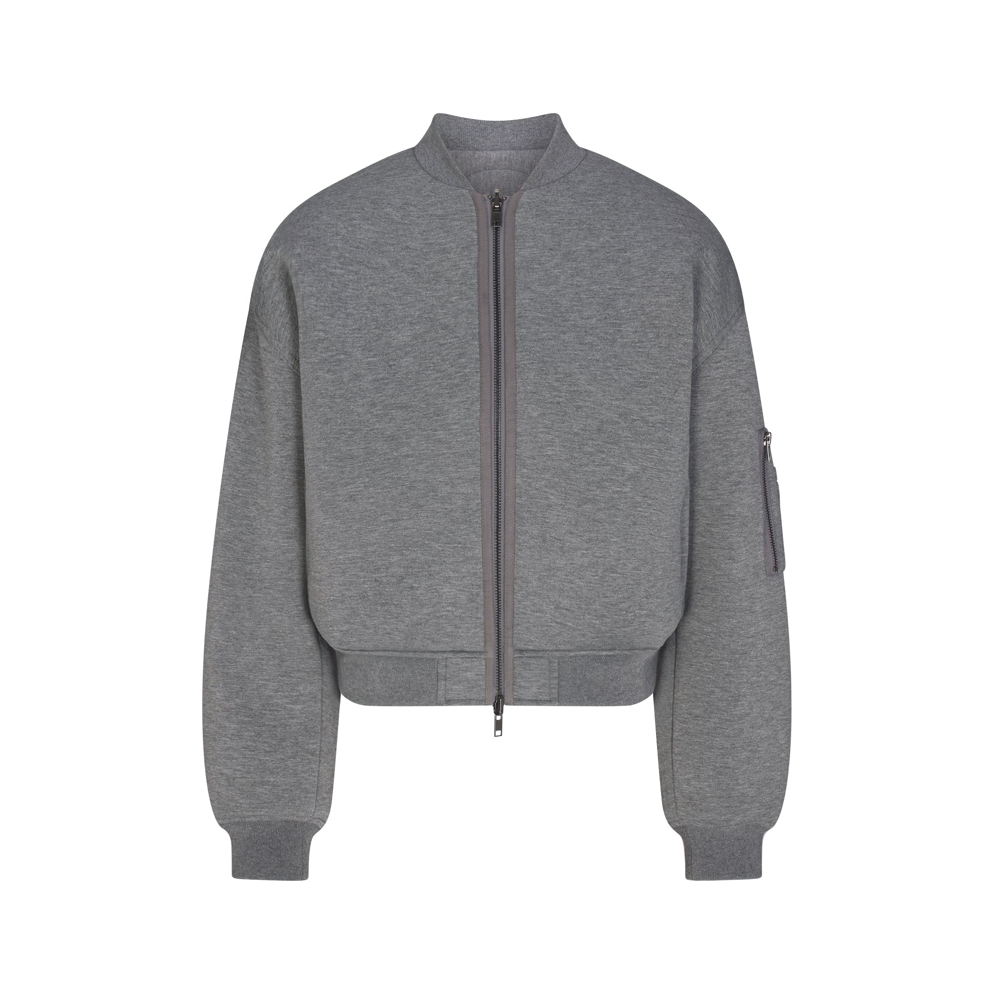 SKIMS NEOPRENE OUTERWEAR REVERSIBLE BOMBER JACKET | DARK HEATHER GREY - Sneaker Türkiye