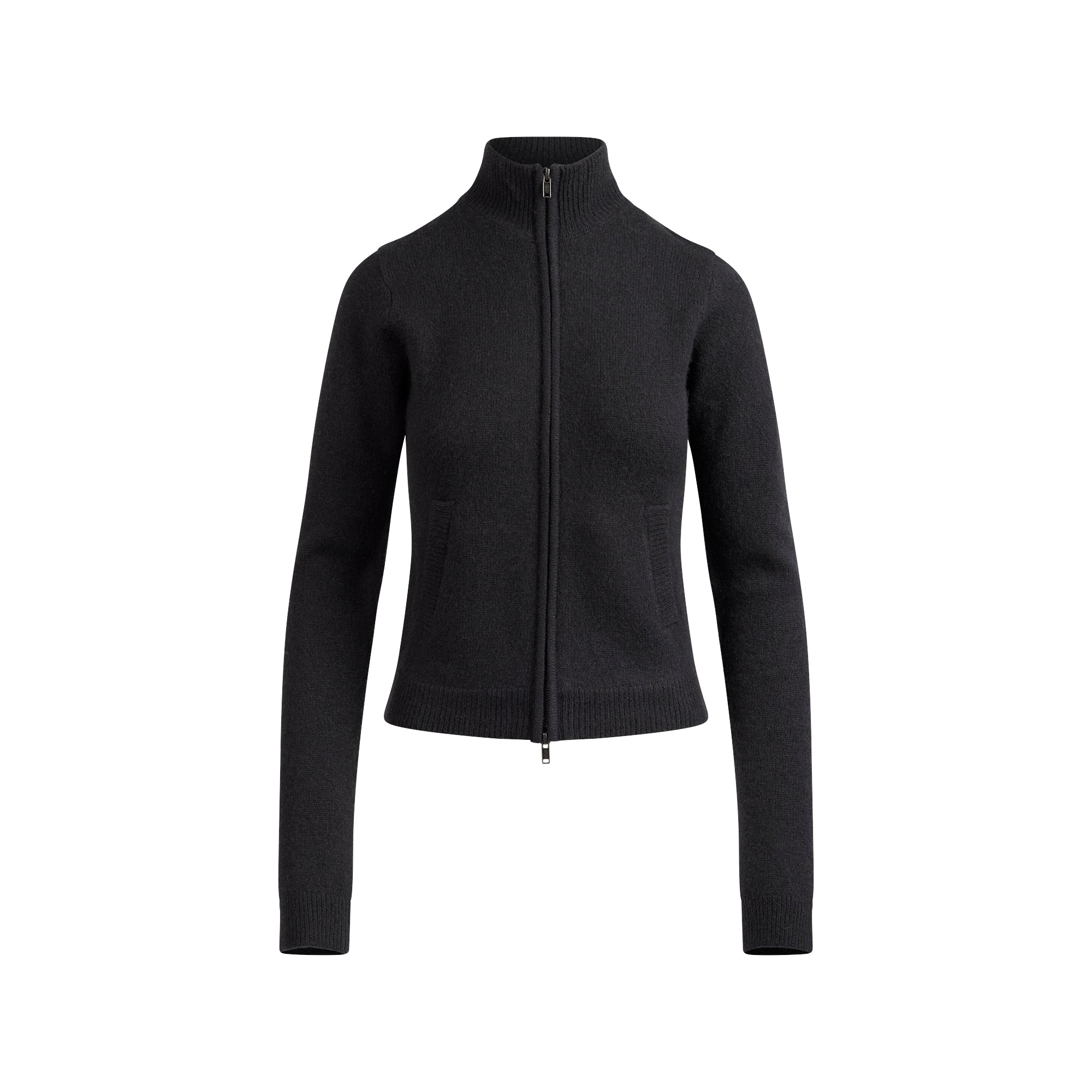 SKIMS WOOL CASHMERE ZIP UP MOCK NECK SWEATER | ONYX - Sneaker Türkiye