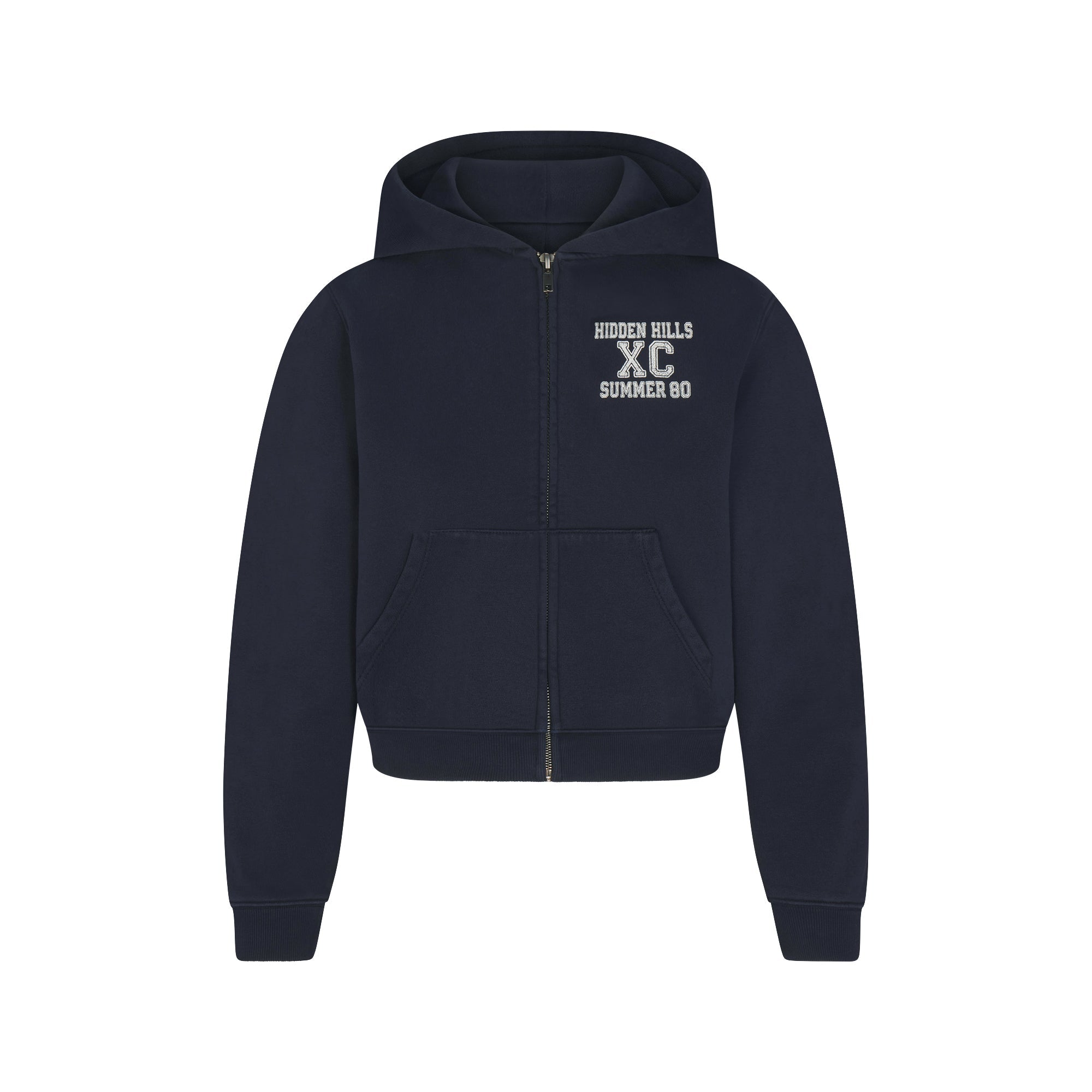 SKIMS BOYFRIEND FLEECE ZIP UP HOODIE | NAVY HIDDEN HILLS - Sneaker Türkiye