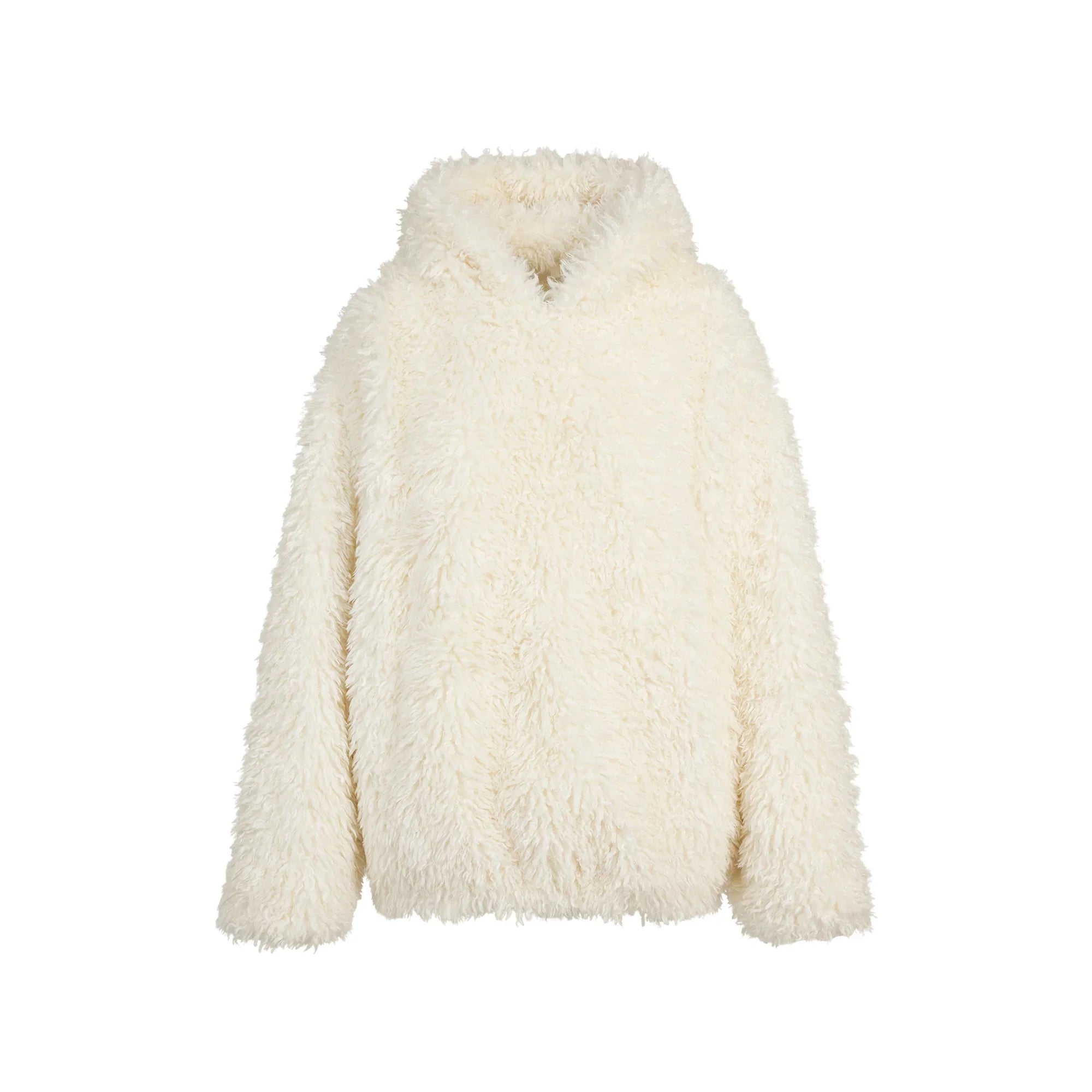 SKIMS FAUX FUR HOODIE | EGRET - Sneaker Türkiye