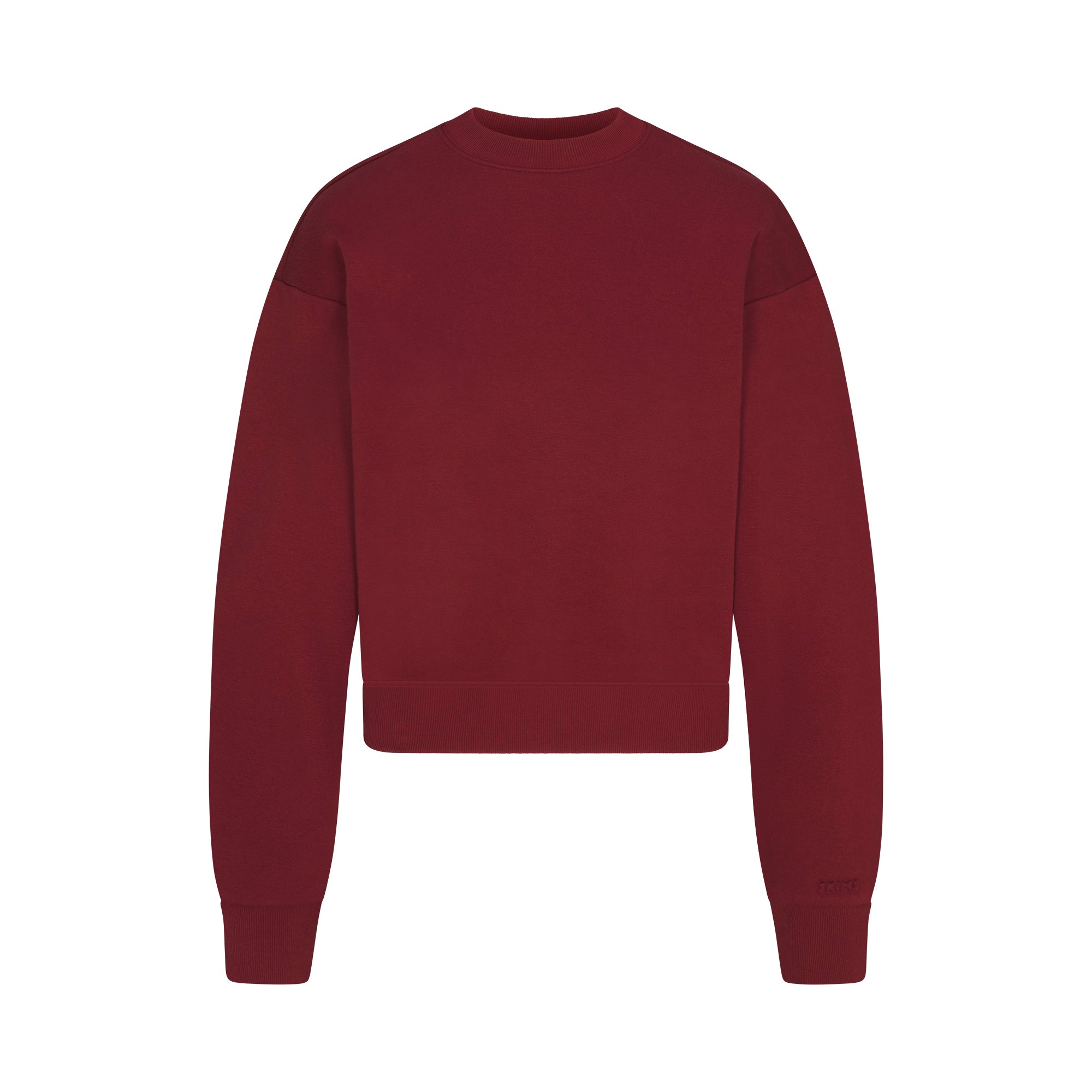 SKIMS COTTON FLEECE CLASSIC CREWNECK | MERLOT - Sneaker Türkiye