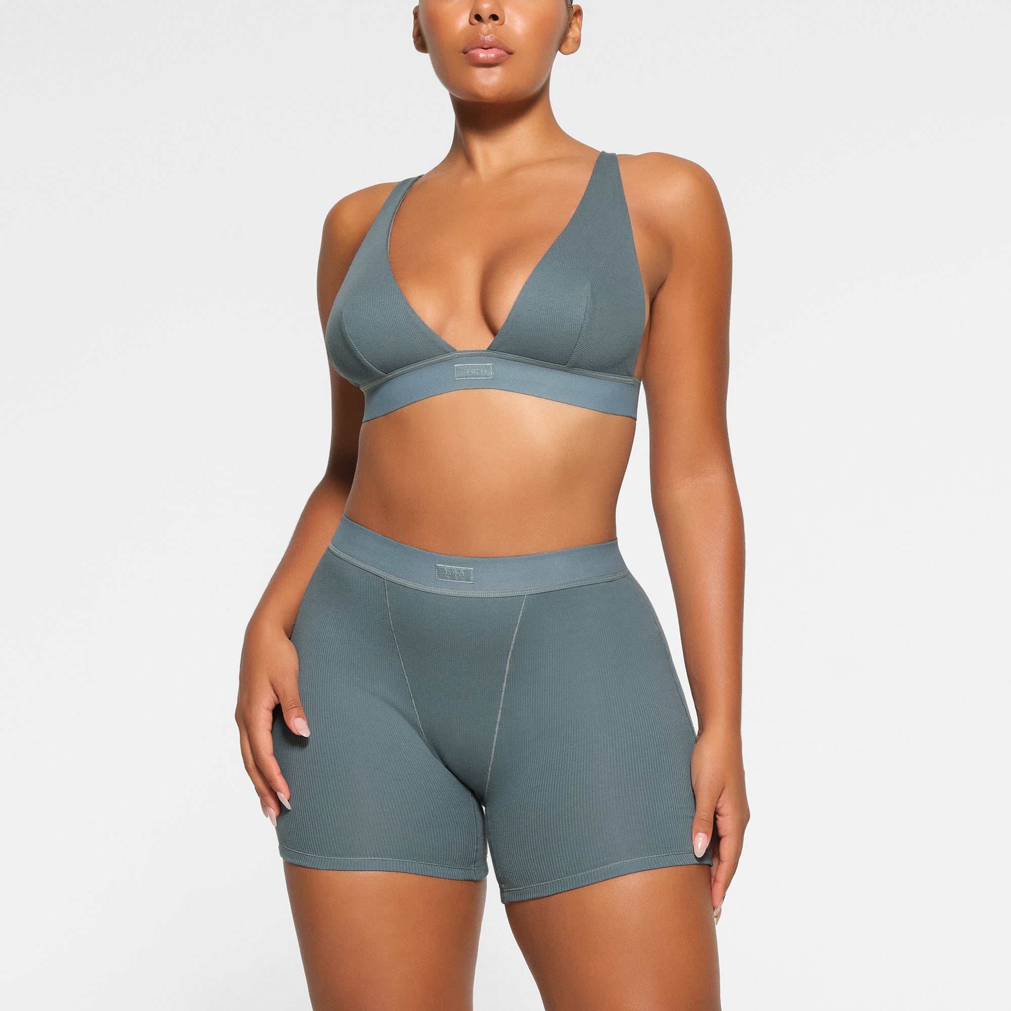 SKIMS COTTON RIB BOXER | KYANITE - Sneaker Türkiye
