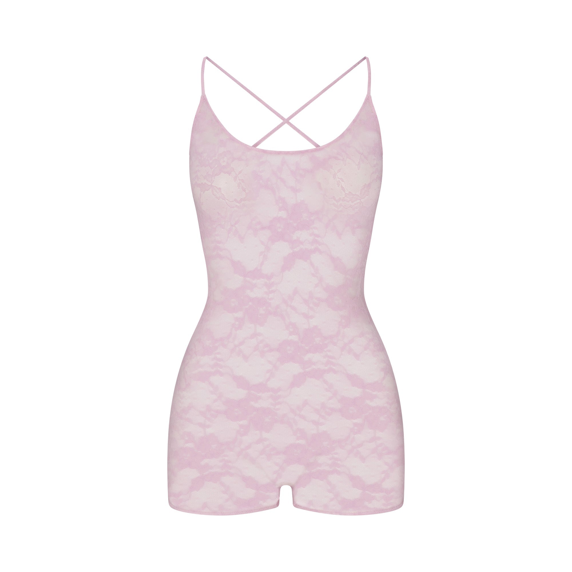 SKIMS STRETCH LACE LOW BACK ONESIE | BABY PINK - Sneaker Türkiye