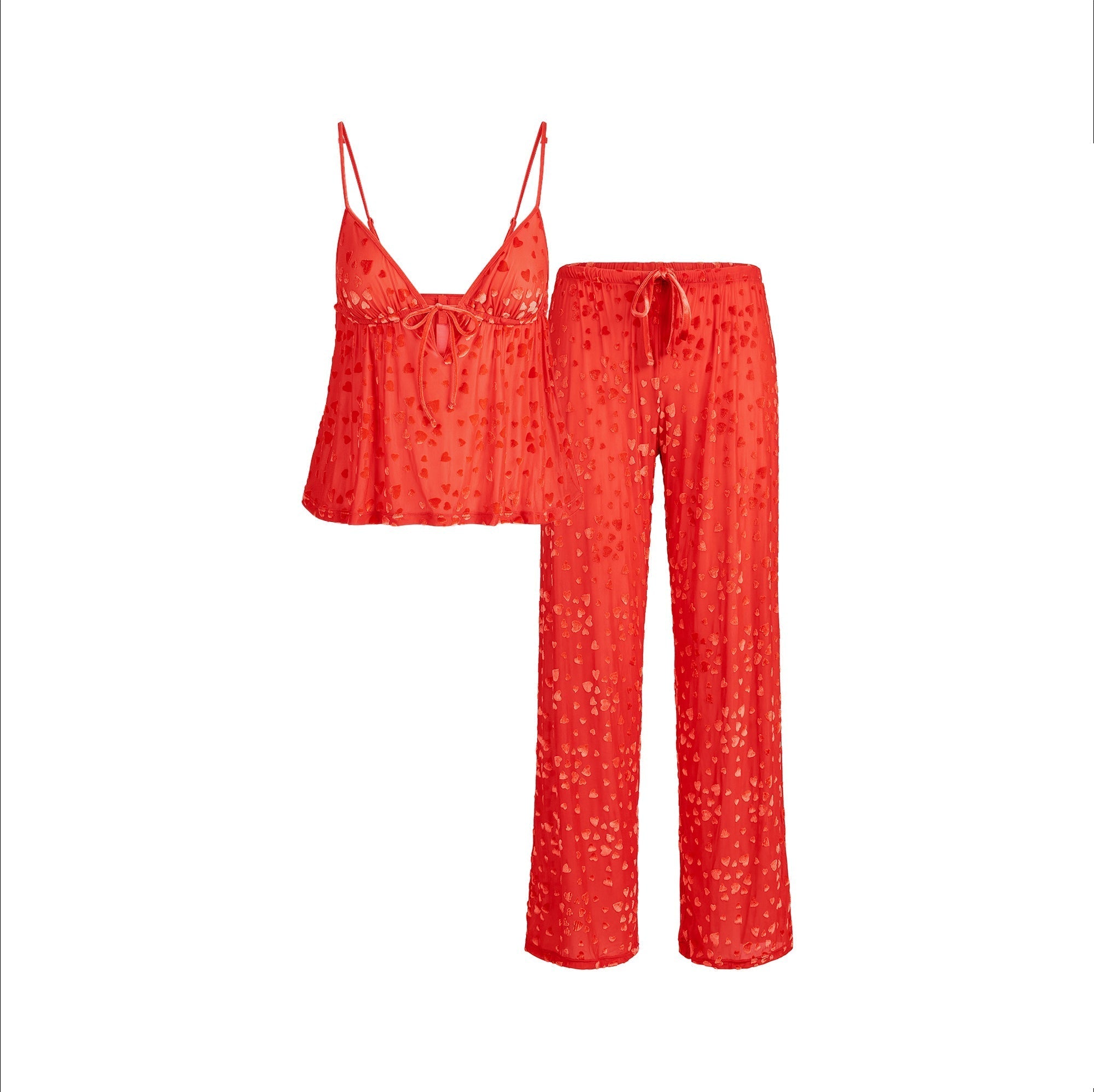 SKIMS SHEER VELVET CAMI AND PANT SET | RUBY - Sneaker Türkiye