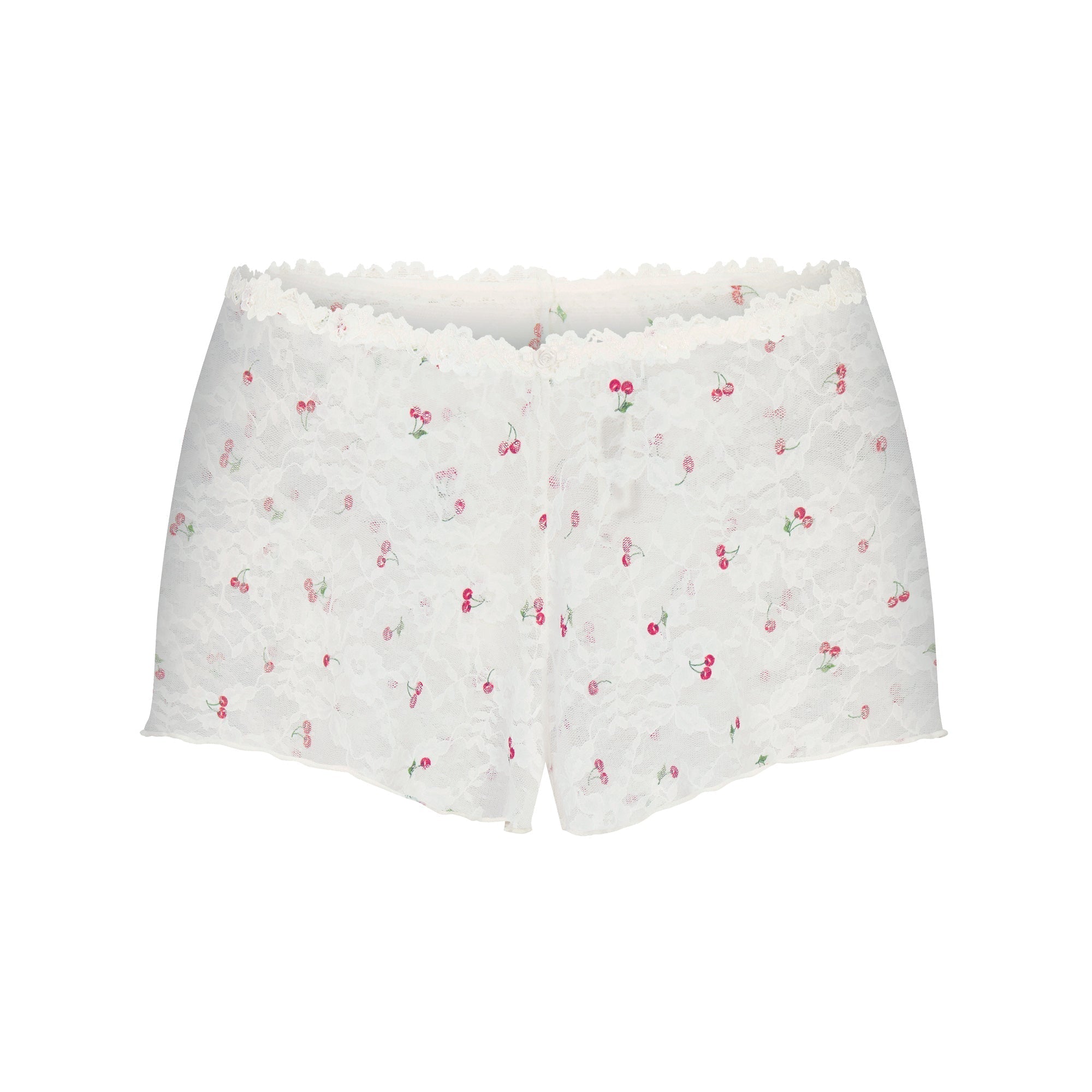 SKIMS STRETCH LACE TRIANGLE CAMI AND SHORT SET | IVORY CHERRY PRINT - Sneaker Türkiye