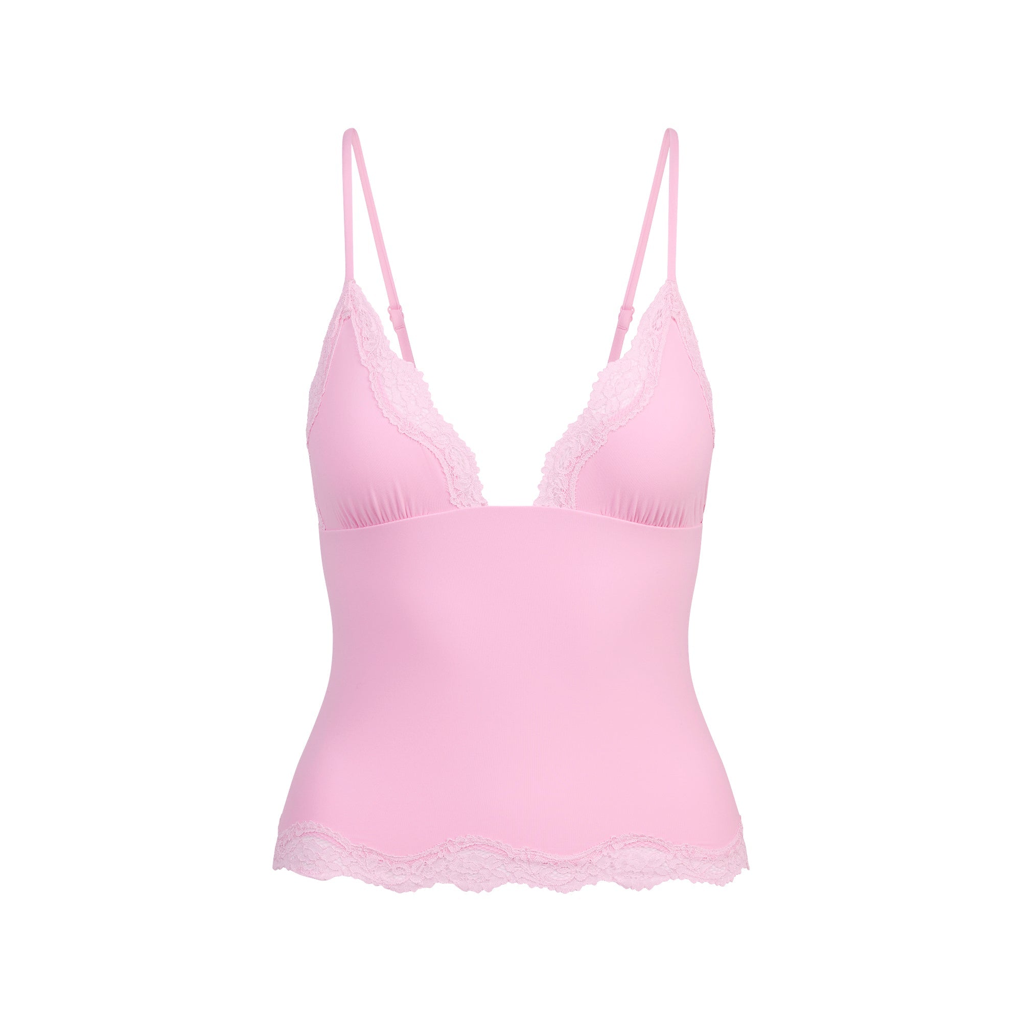 SKIMS FITS EVERYBODY LACE TRIANGLE CAMI AND BOY SHORT SET | BUBBLE GUM TONAL - Sneaker Türkiye