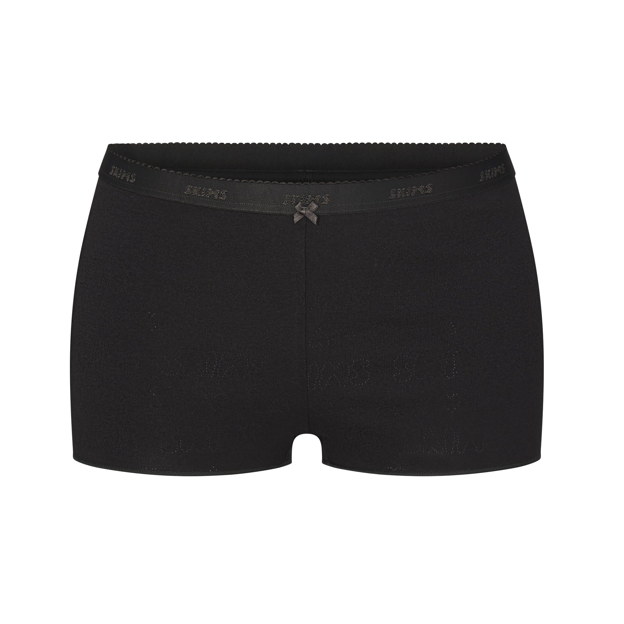 SKIMS LOGO POINTELLE BABY TEE AND MICRO SHORT SET | SOOT - Sneaker Türkiye