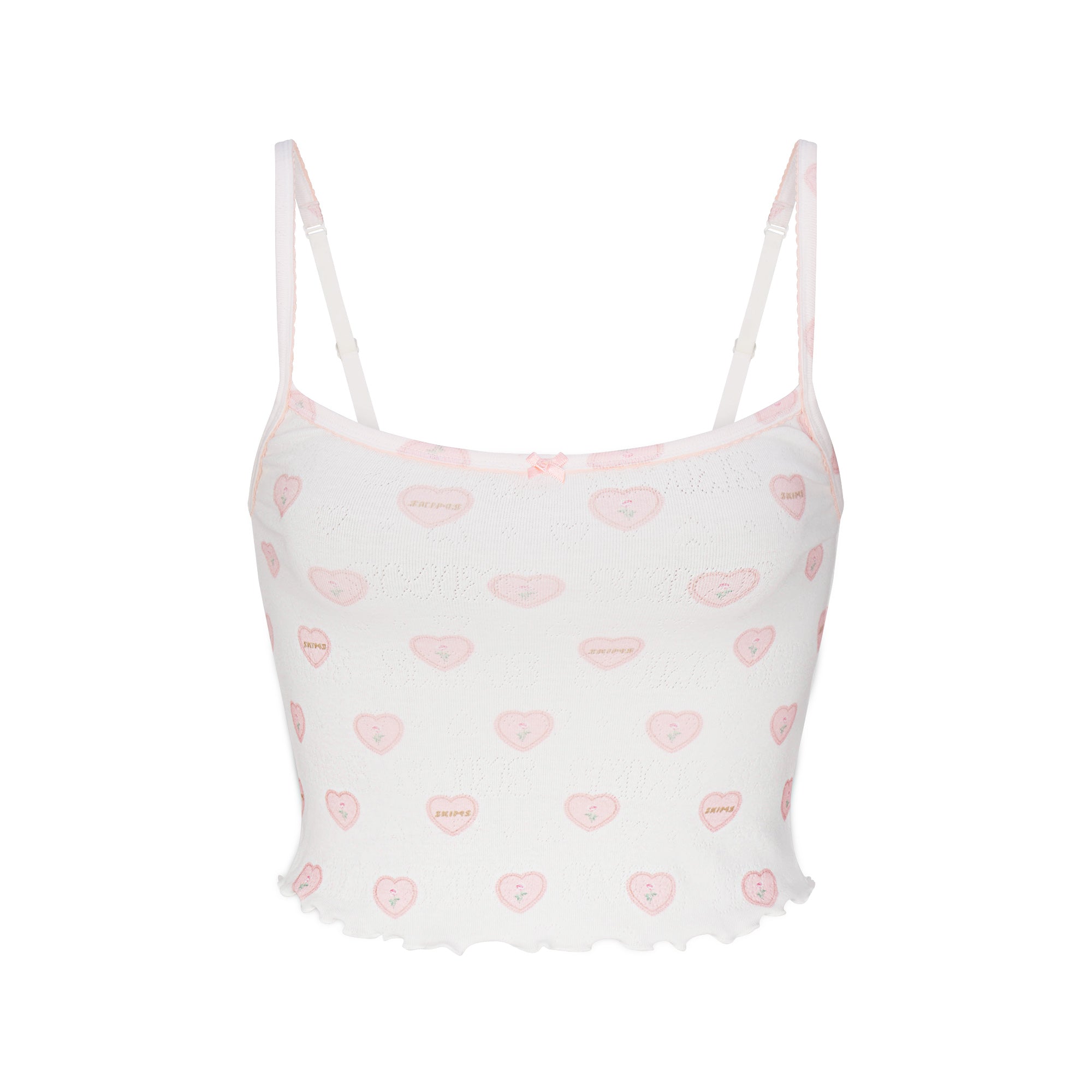 SKIMS LOGO POINTELLE CAMI SLEEP SET | SNOW LACE HEARTS - Sneaker Türkiye