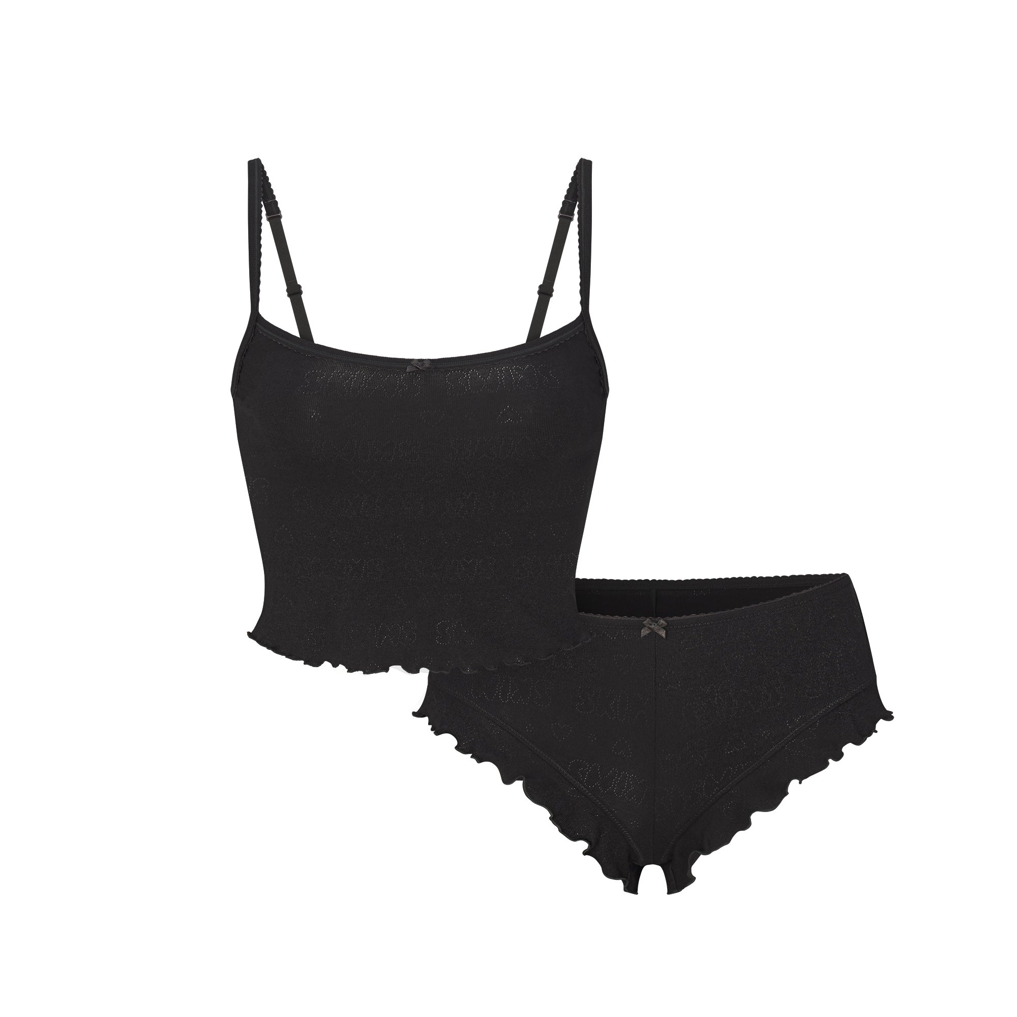 SKIMS LOGO POINTELLE CAMI SLEEP SET | SOOT - Sneaker Türkiye