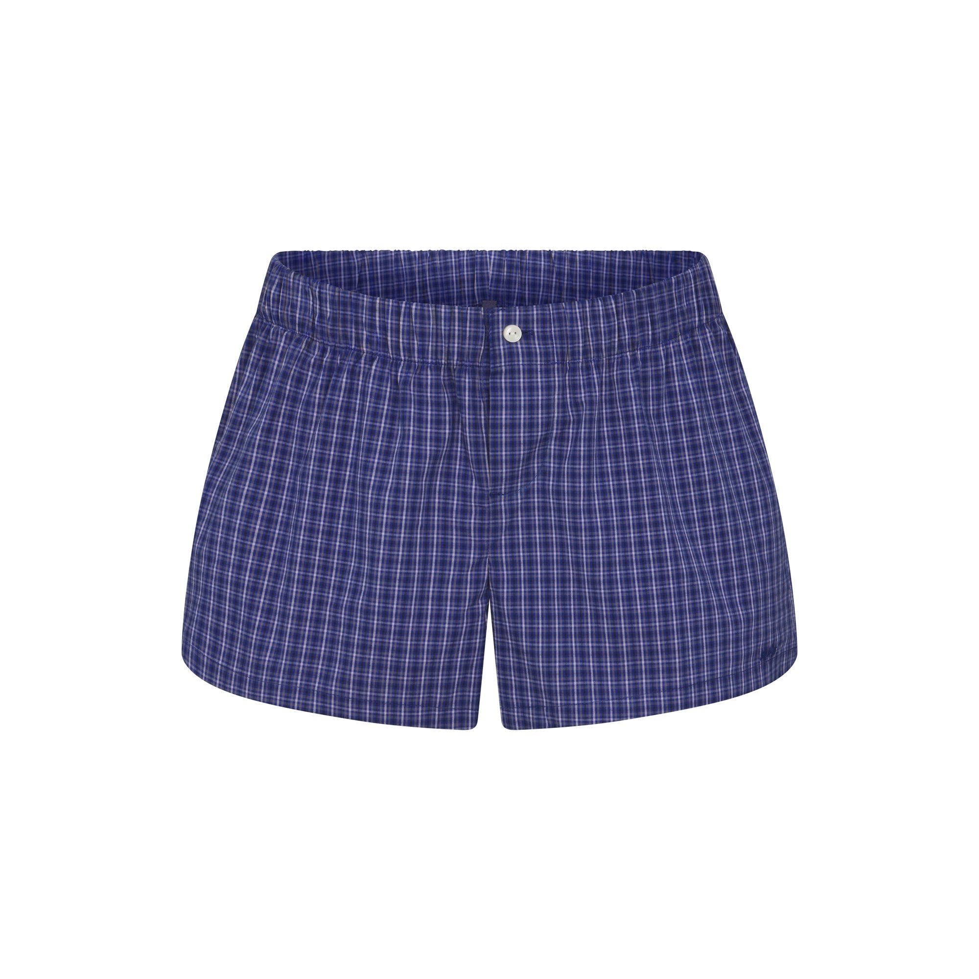 SKIMS COTTON POPLIN BOXER SLEEP SET | NAVY CHECK - Sneaker Türkiye
